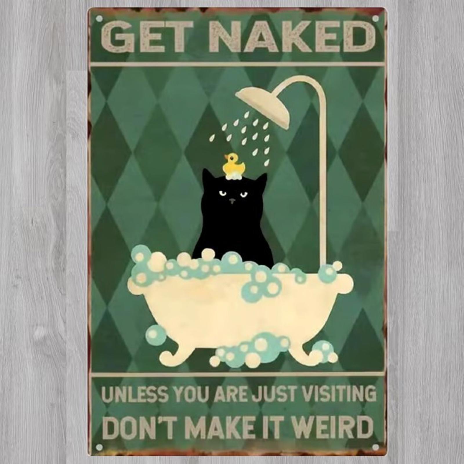 Get Naked Unless You Are Just Visiting 8 x 12 Novelty Metal Sign New!