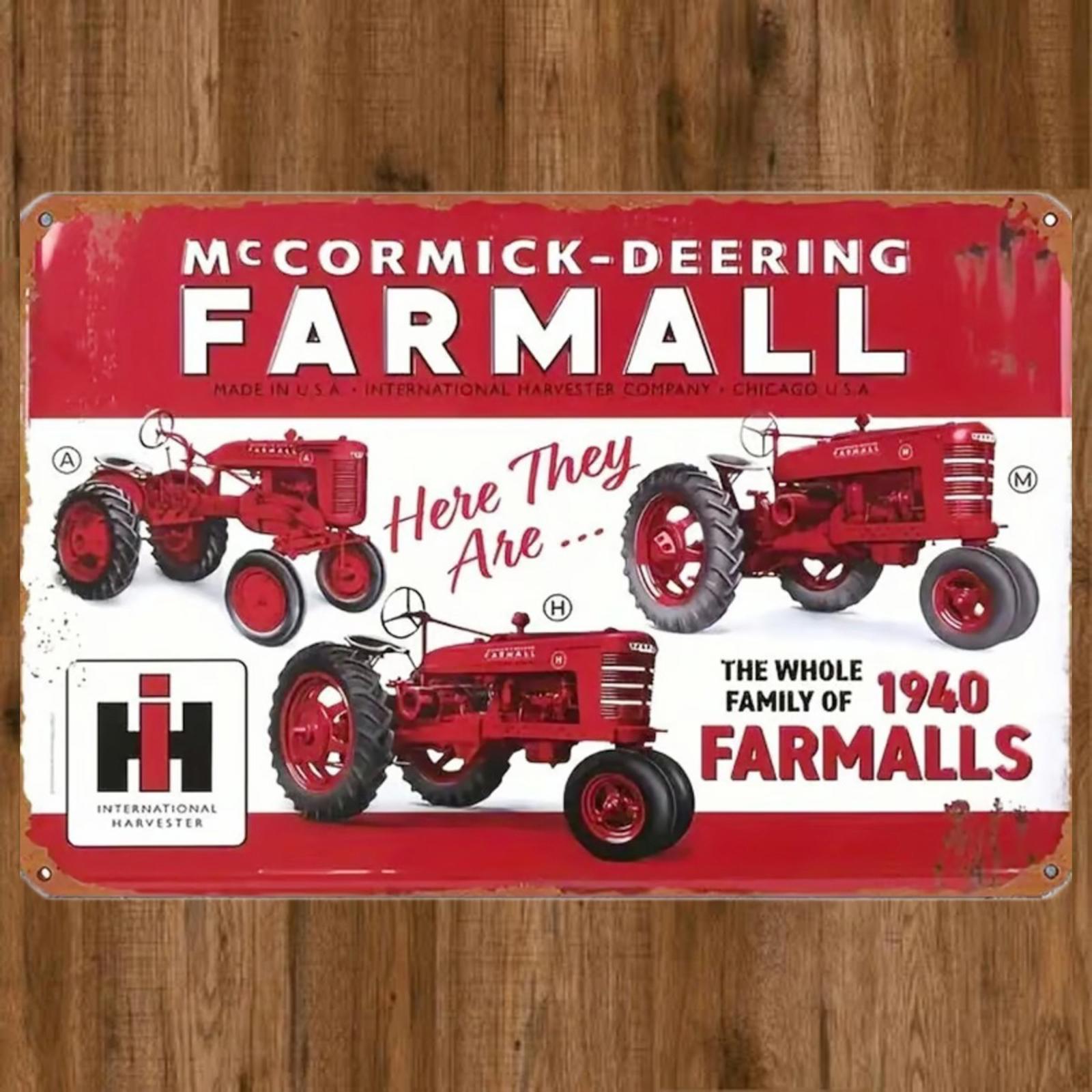 McCormick-Deering Farmall 8 x 12 Novelty Metal Sign Shrink-Wrapped New!