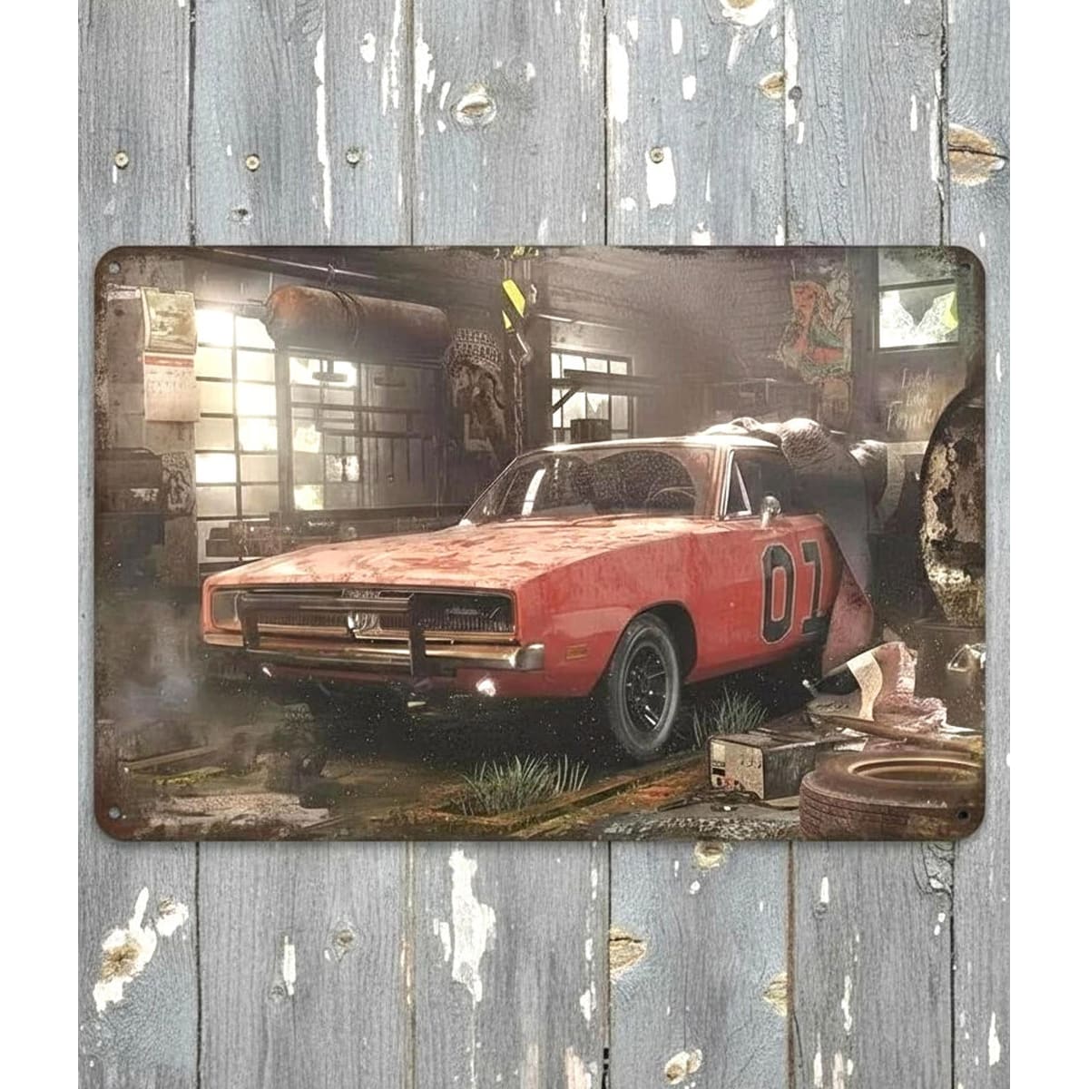 The General Lee 1969 Dodge Charger 8 x 12 Vintage Novelty Metal Sign N ...