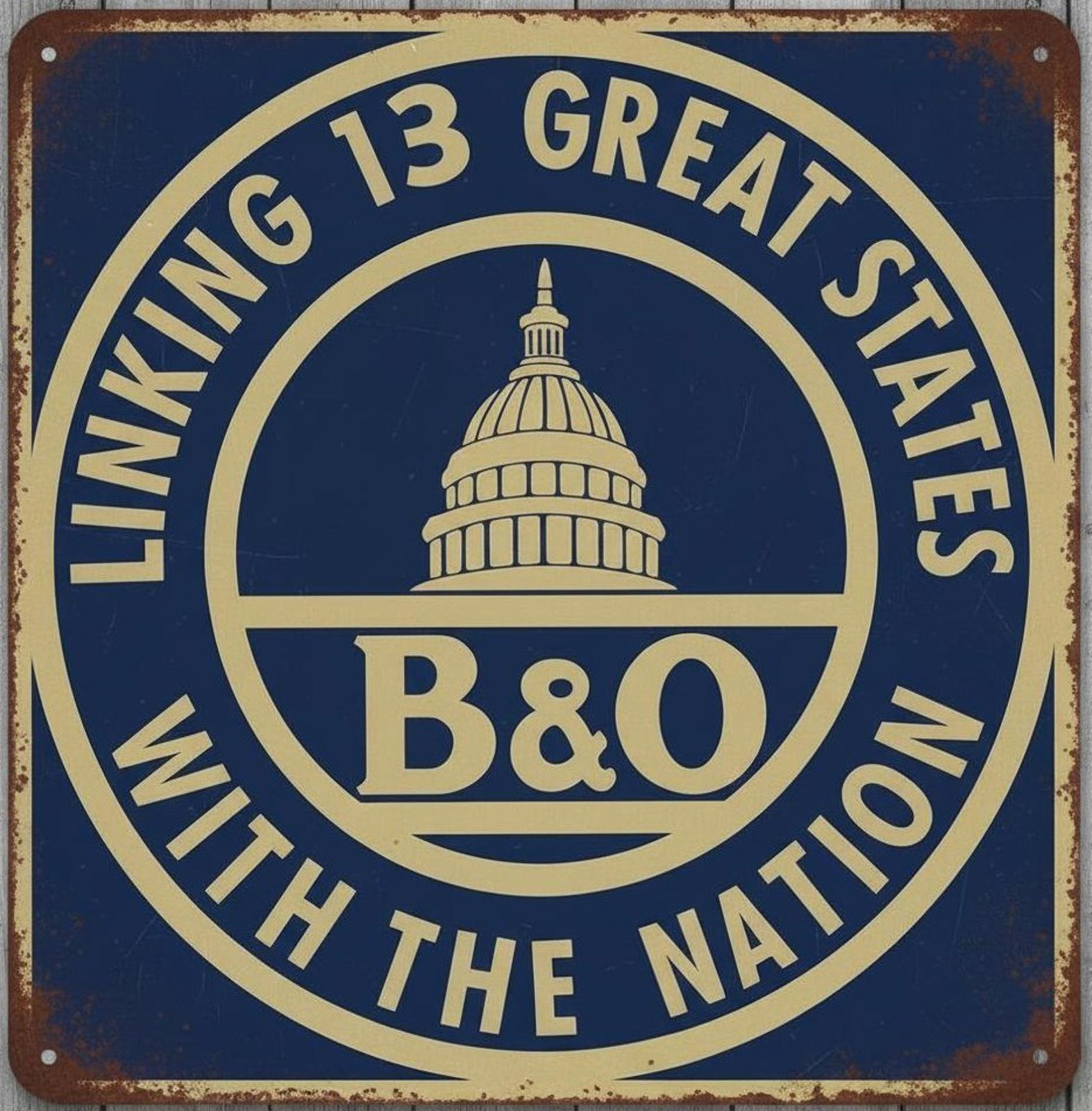 B & O Railroad 12 x 12 Square Vintage Novelty Metal Sign Made In USA