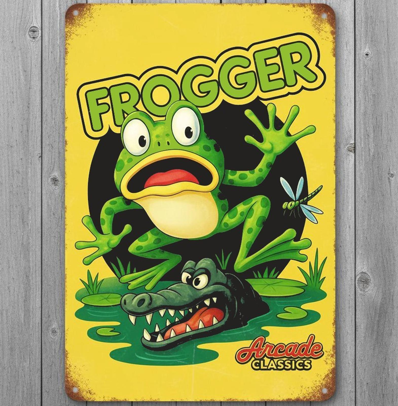 Frogger Arcade Classics 8 x 12 Vintage Novelty Metal Sign Made In USA New!