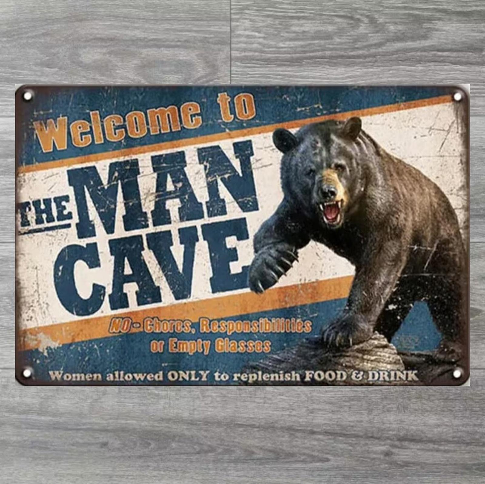 Welcome To The Man Cave 8 x 12 Novelty Vintage Metal Sign Shrink-Wrapped New!