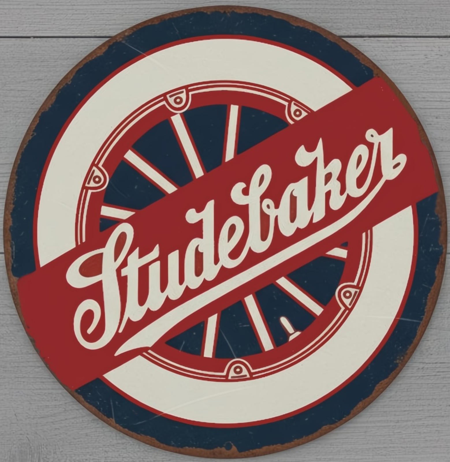 Studebaker 12" Diameter Vintage Novelty Metal Sign USA Made