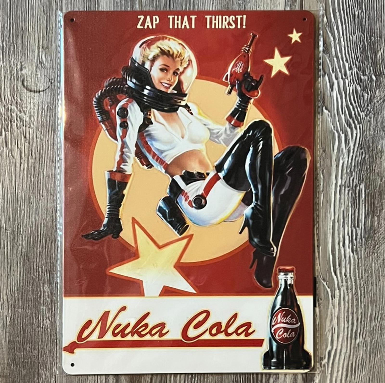 Fallout Nuka Cola Zap That Thirst! 8 x 12 Novelty Metal Sign New Shrink-wrapped