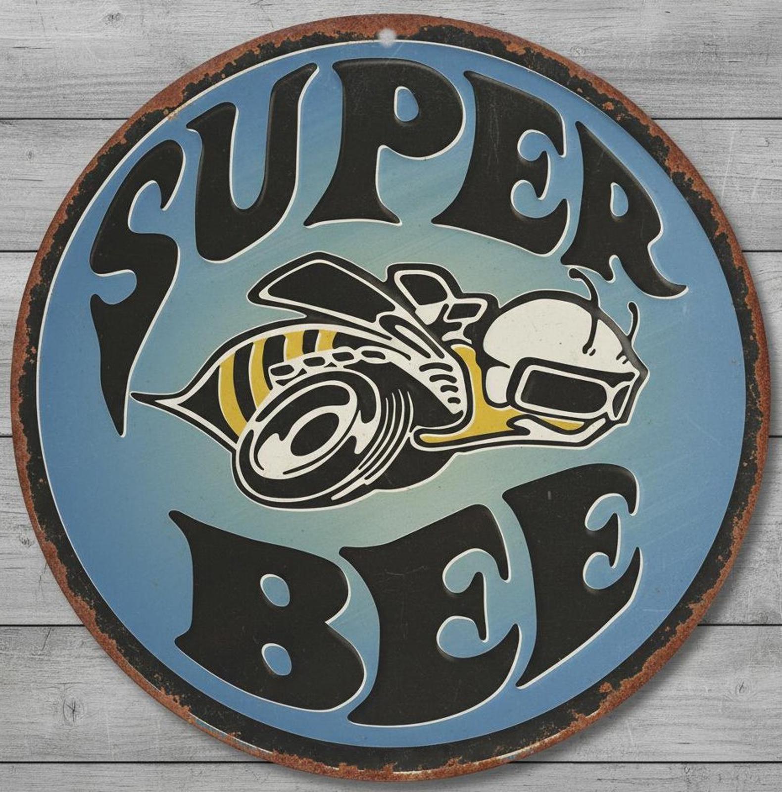 Dodge Super Bee 12" Diameter Vintage Novelty Metal Sign Made In USA