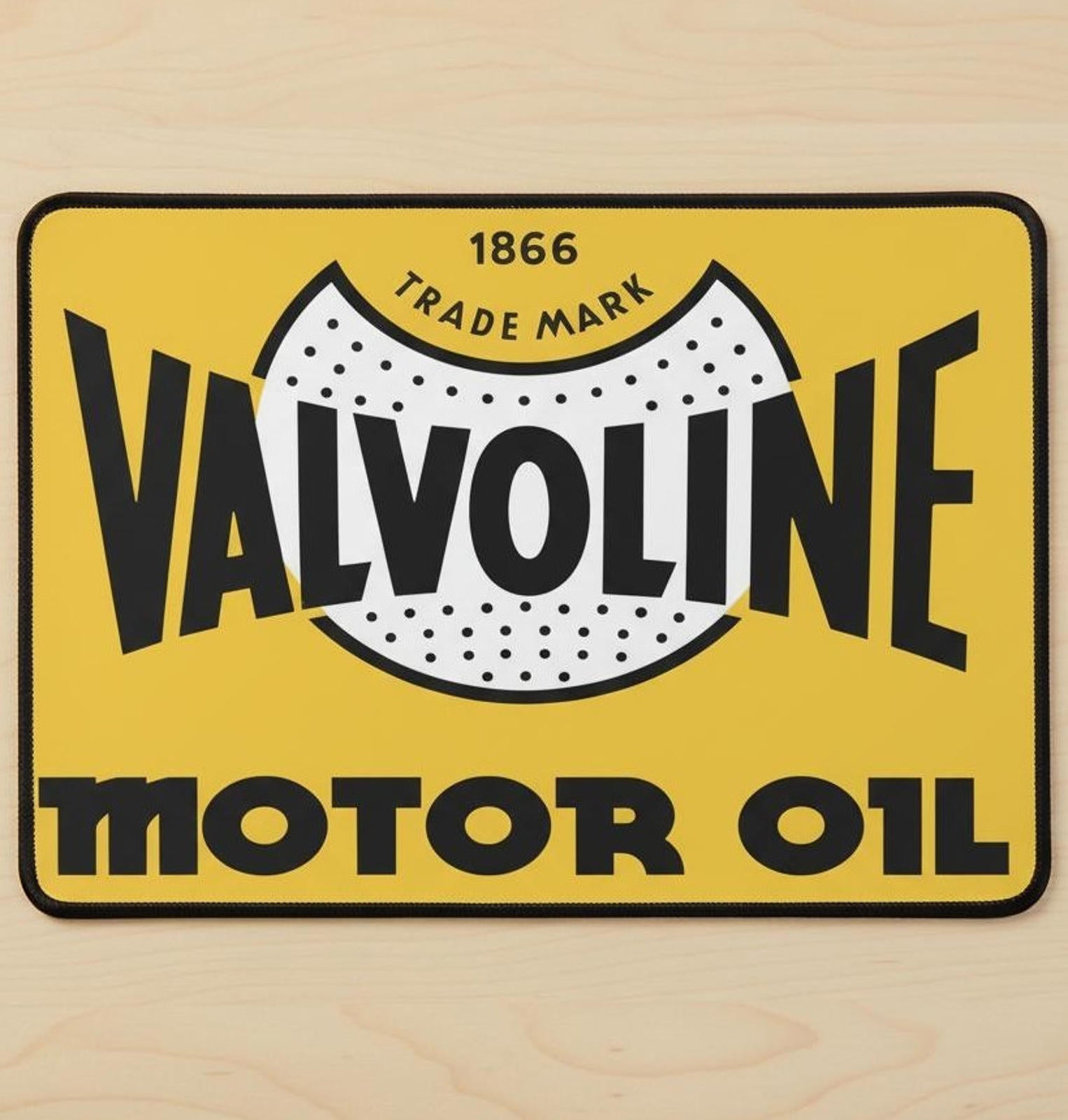 Valvoline Motor Oil 9.5 x 8 Mouse Pad With Anti-Slip Rubber Backing Made In USA