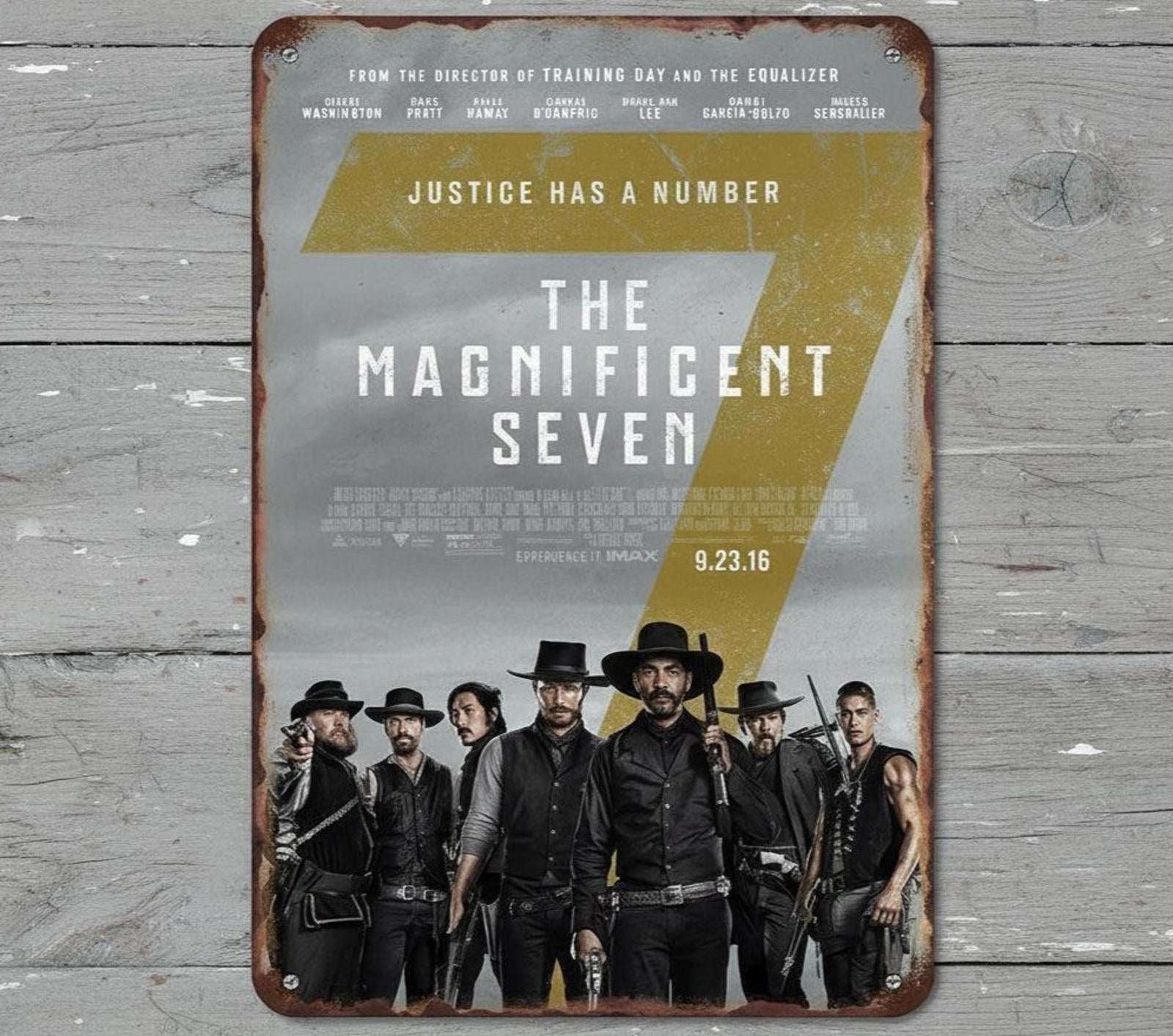 The Magnificient Seven Movie 8 x 12 Vintage Novelty Metal Sign Made In USA New!
