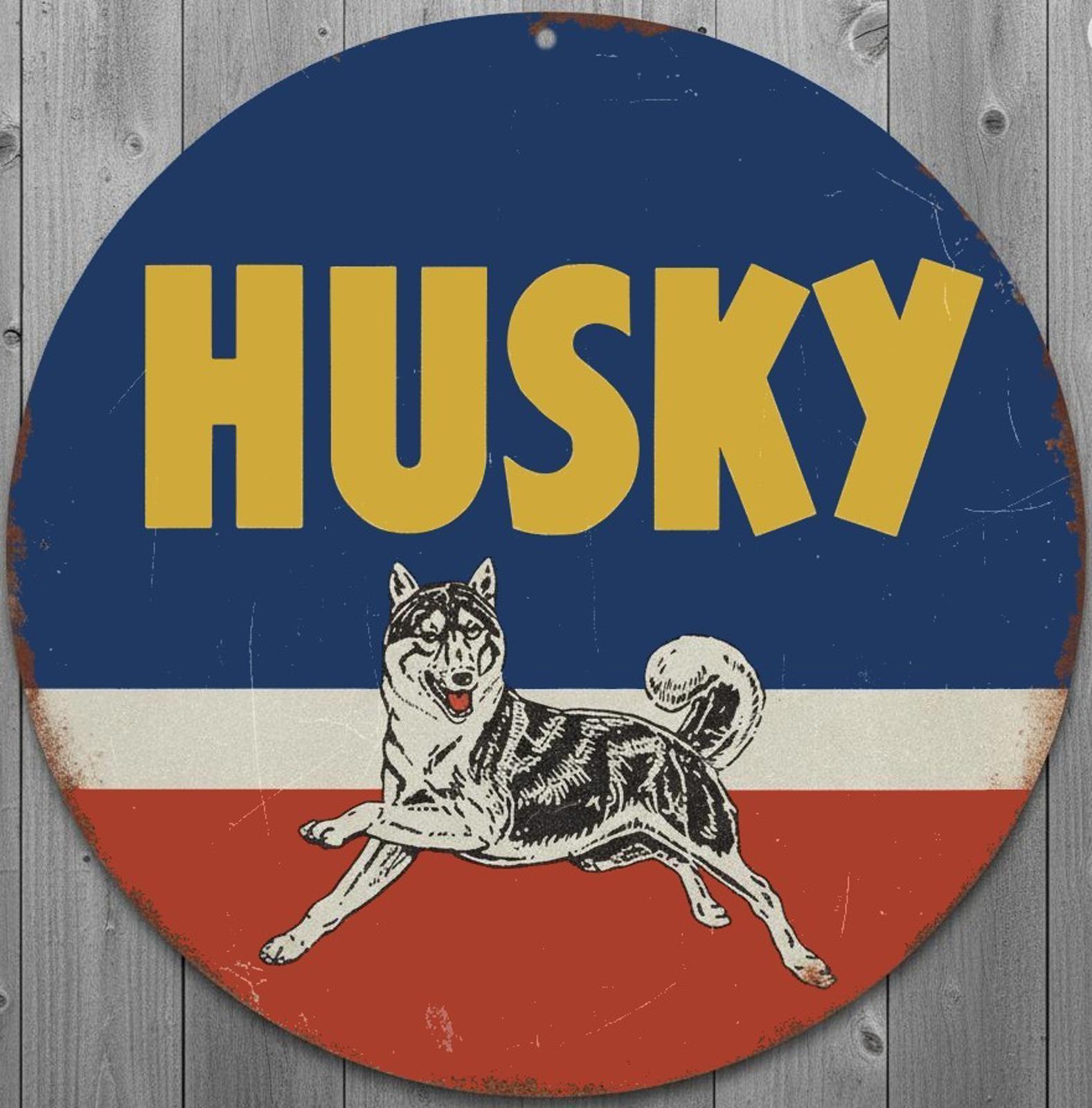 Husky Gasoline 12" Diameter Novelty Metal Sign Made In USA New!