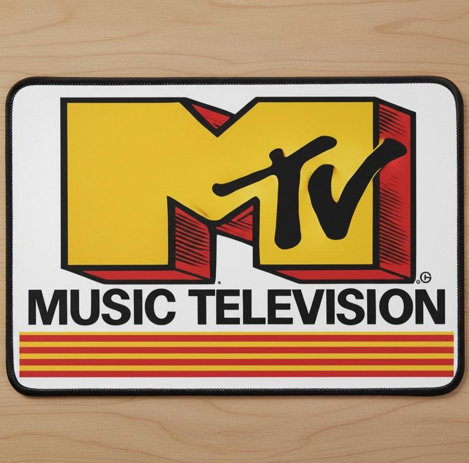 MTV Music Television 9.5 x 8 Mouse Pad With Anti-Slip Rubber Backing Made In USA
