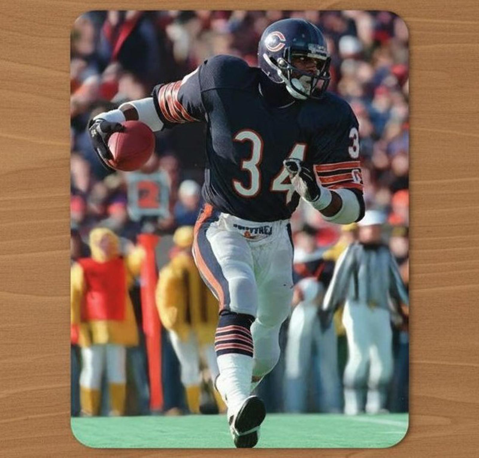 Walter Payton 9.5 x 8 Mouse Pad With Anti-Slip Rubber Backing Made In USA