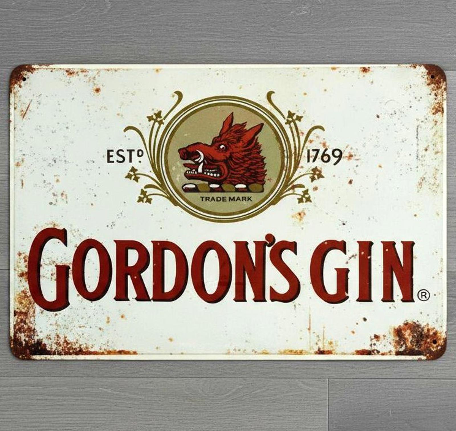 Gordon's Gin Est. 1769  8 x 12 Novelty Vintage Metal Sign new!