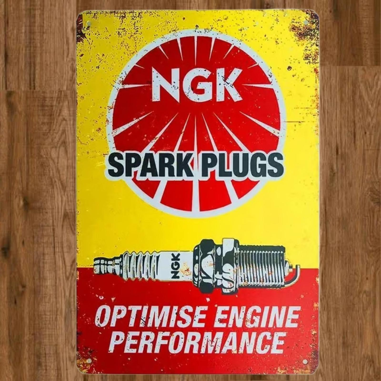 NGK Spark Plugs 8 x 12 Novelty Metal Sign Shrink-Wrapped New!