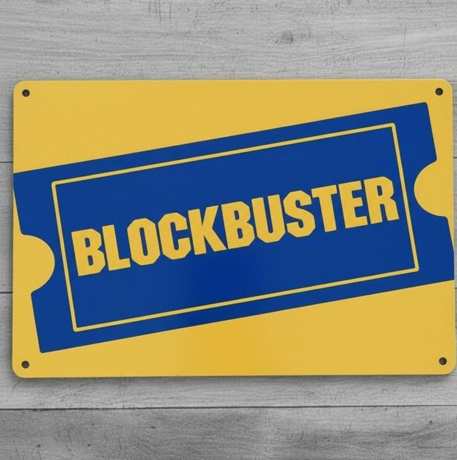 Blockbuster Video 8 x 12 Novelty Metal Sign Made In USA New!