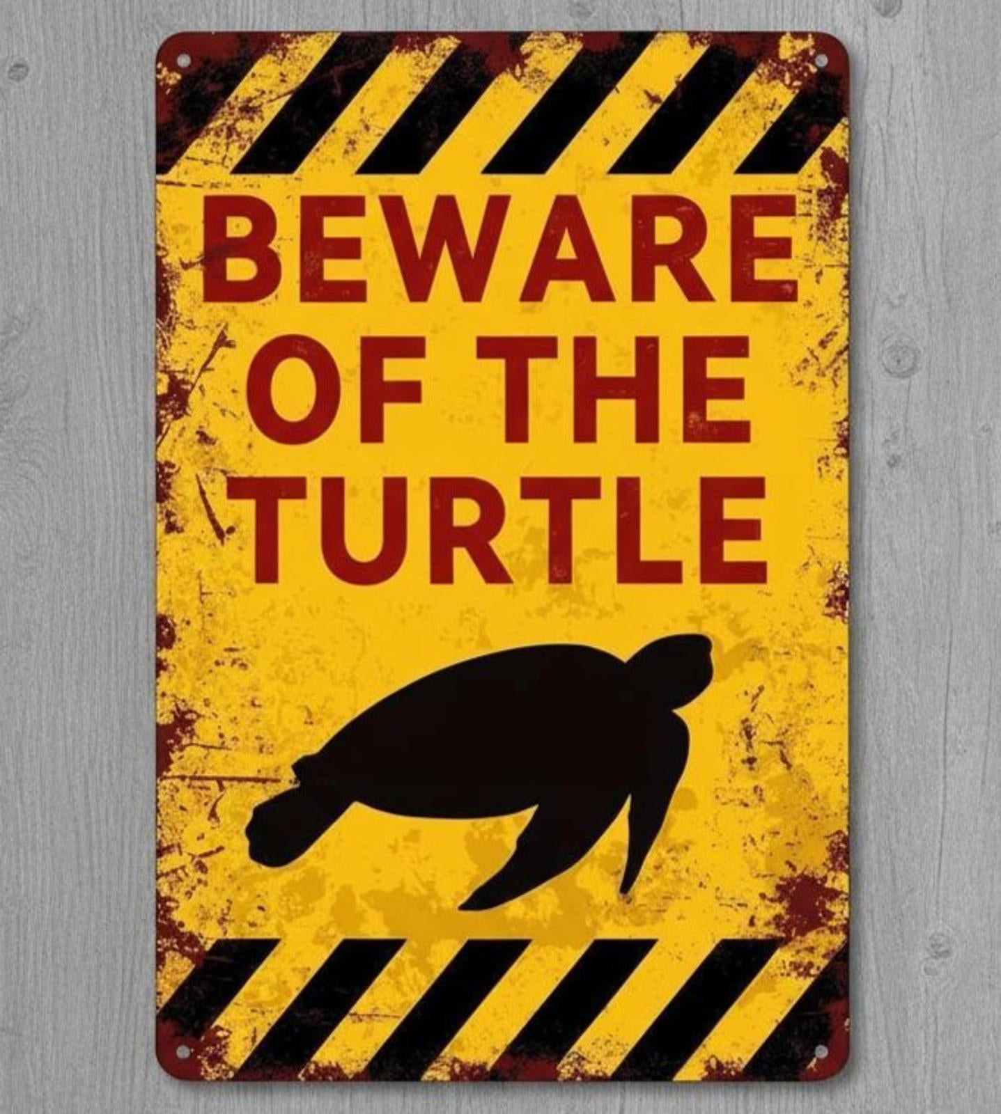Beware Of The Turtle 8 x 12 Vintage Novelty Metal Sign Made In USA New!