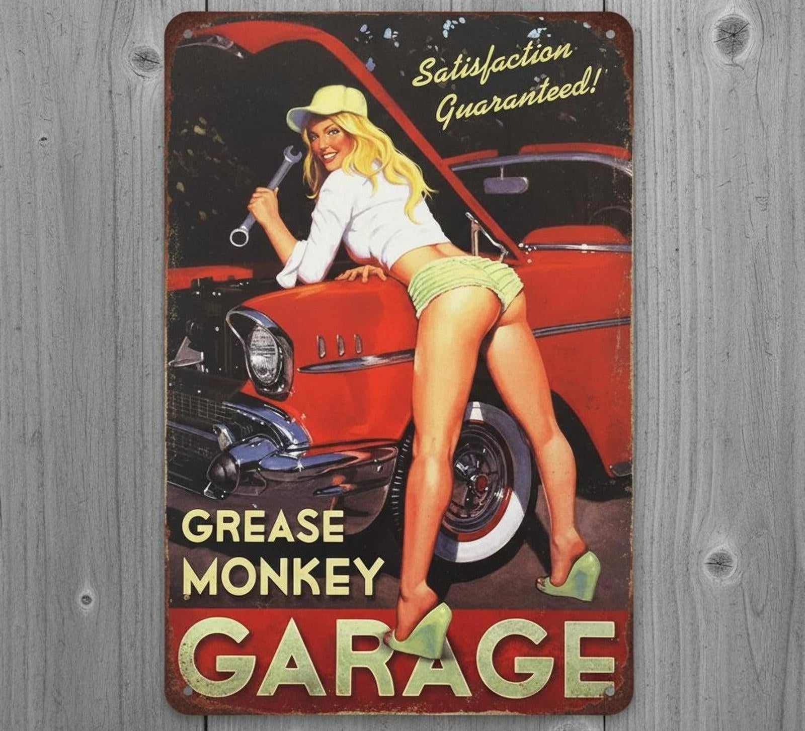 Grease Monkey Garage 8 x 12 Vintage Novelty Metal Sign Made In USA New!