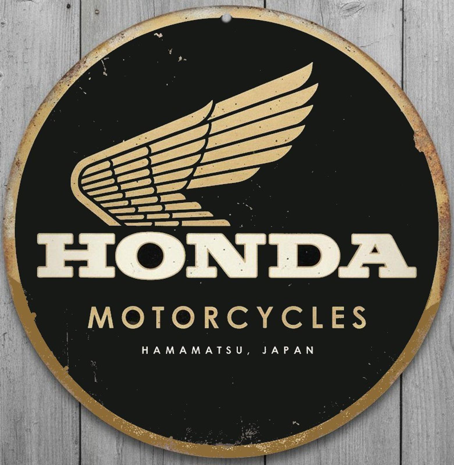 Honda Motorcycles 12" Diameter Vintage Novelty Metal Sign Made In USA