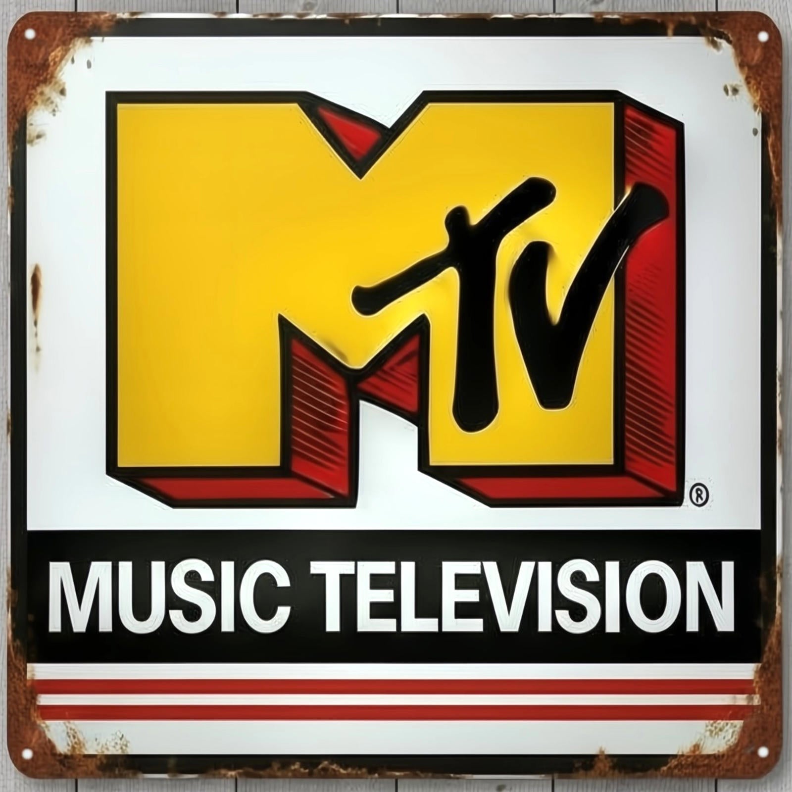 M TV Music Television 12 x 12 Square Vintage Novelty Metal Sign Made In USA New!