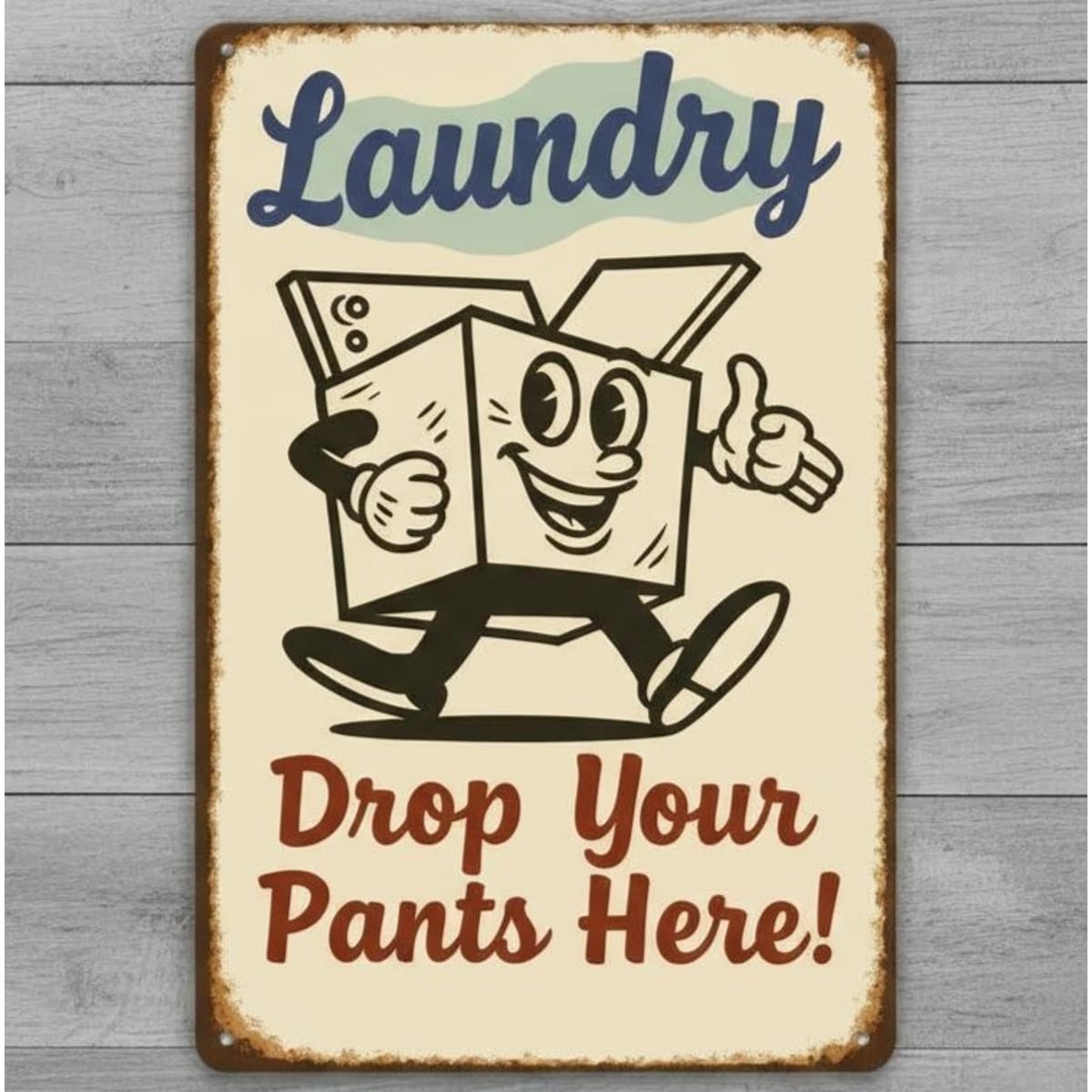 Laundry Drop Your Pants Here 8 x 12 Vintage Novelty Metal Sign New ...