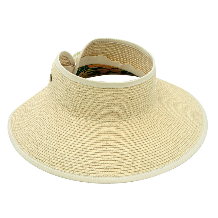 Luau Poly Flower Wrap Around Visor Sun Resort Adjustable Hat Style Your Walls Default