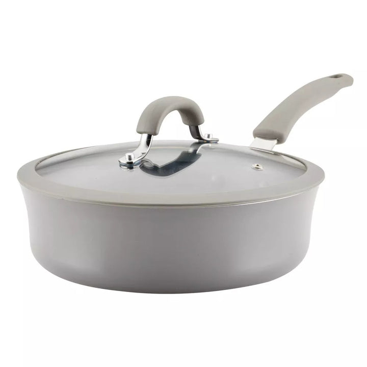 Cook + Create Aluminum Nonstick Saute Pan with Lid 3qt Gray Style Your Walls Gray