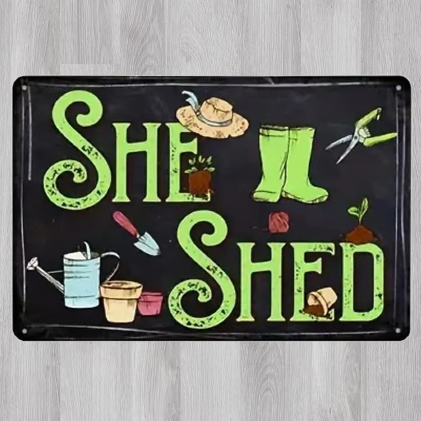 She Shed 8 x 12 Novelty Metal Sign Shrink-Wrapped New!