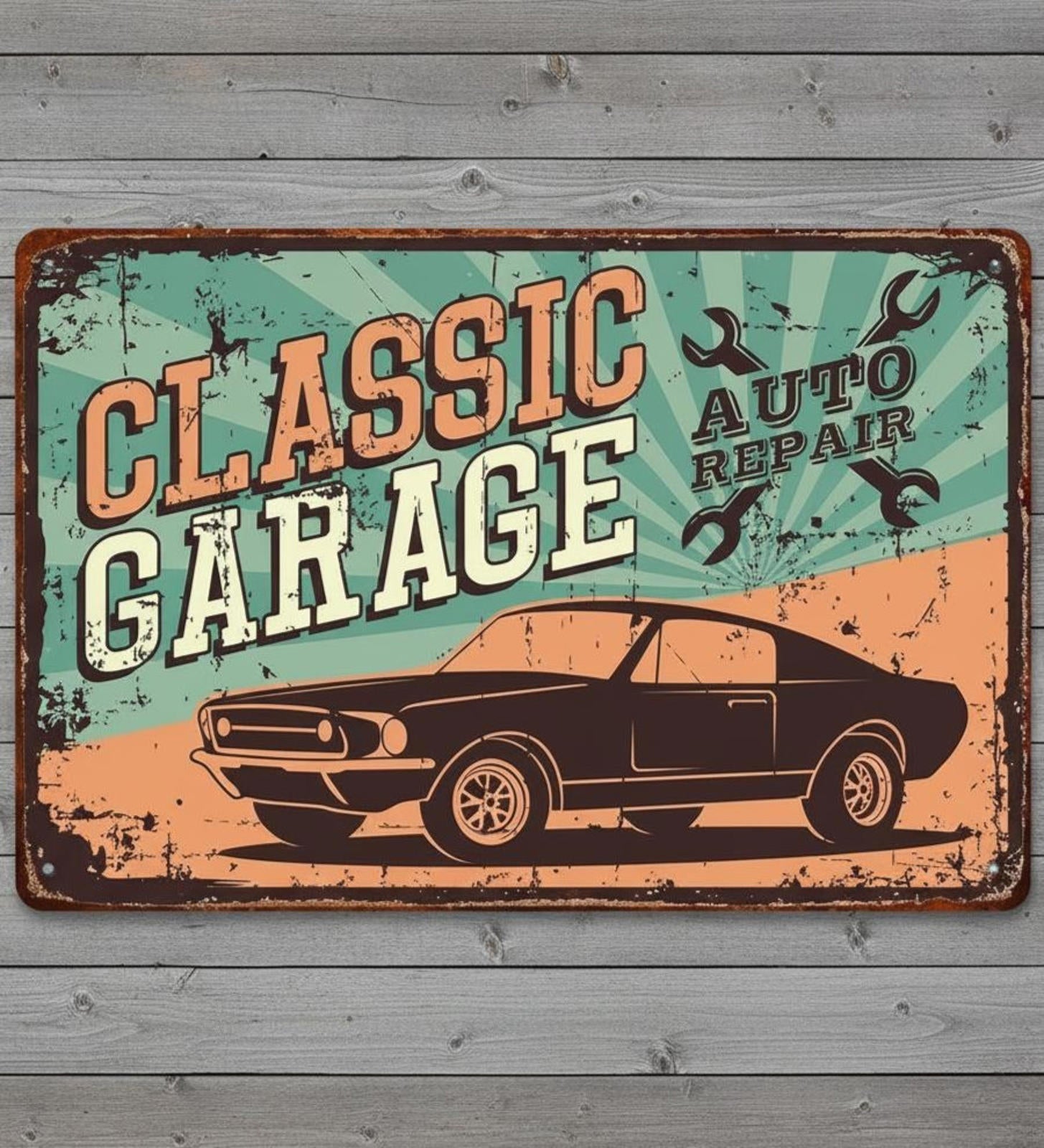 Classic Garage Auto Repair 8 x 12 Vintage Novelty Metal Sign Made In USA New!