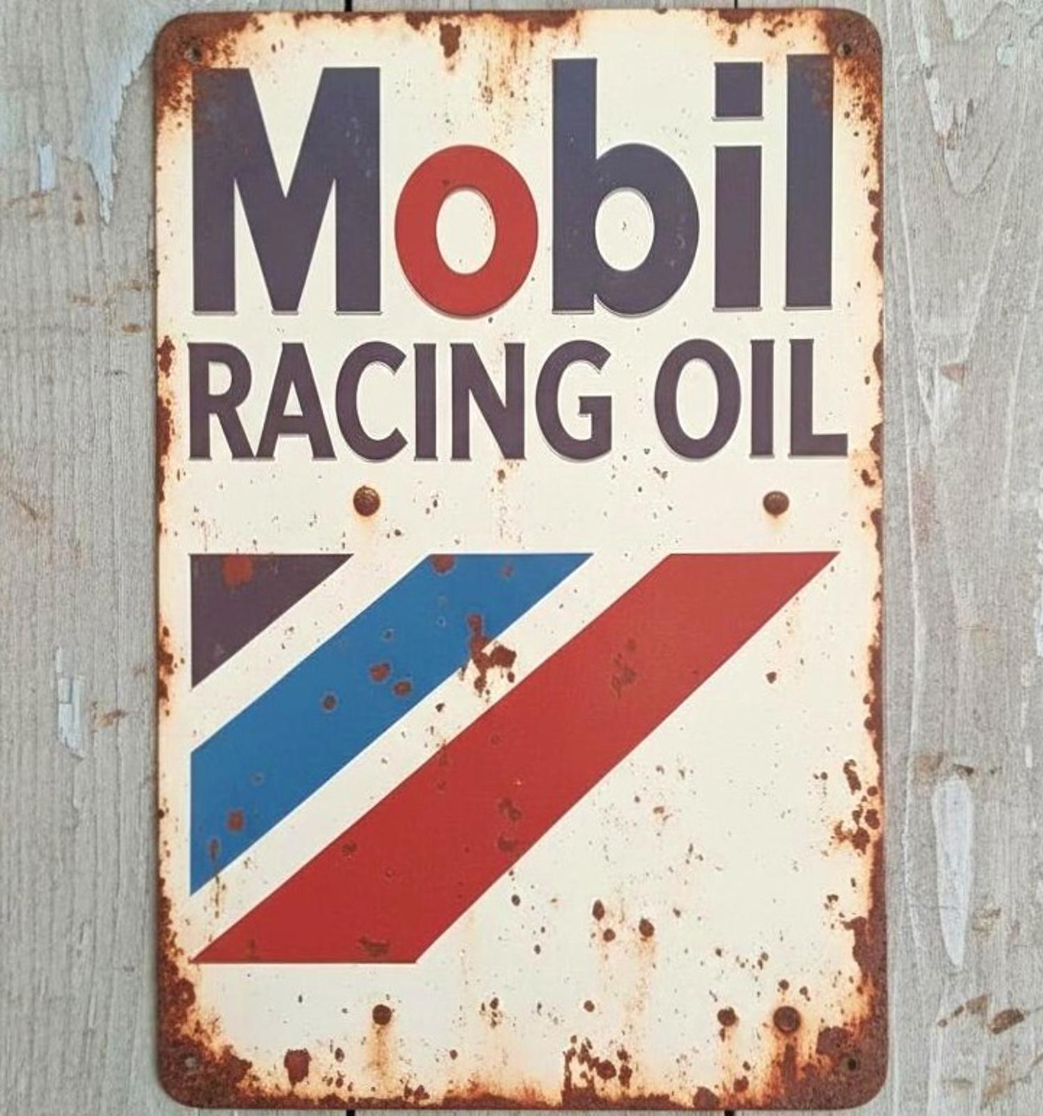 Mobil Racing Oil 8 x 12 Vintage Novelty Metal Sign Made In USA New!
