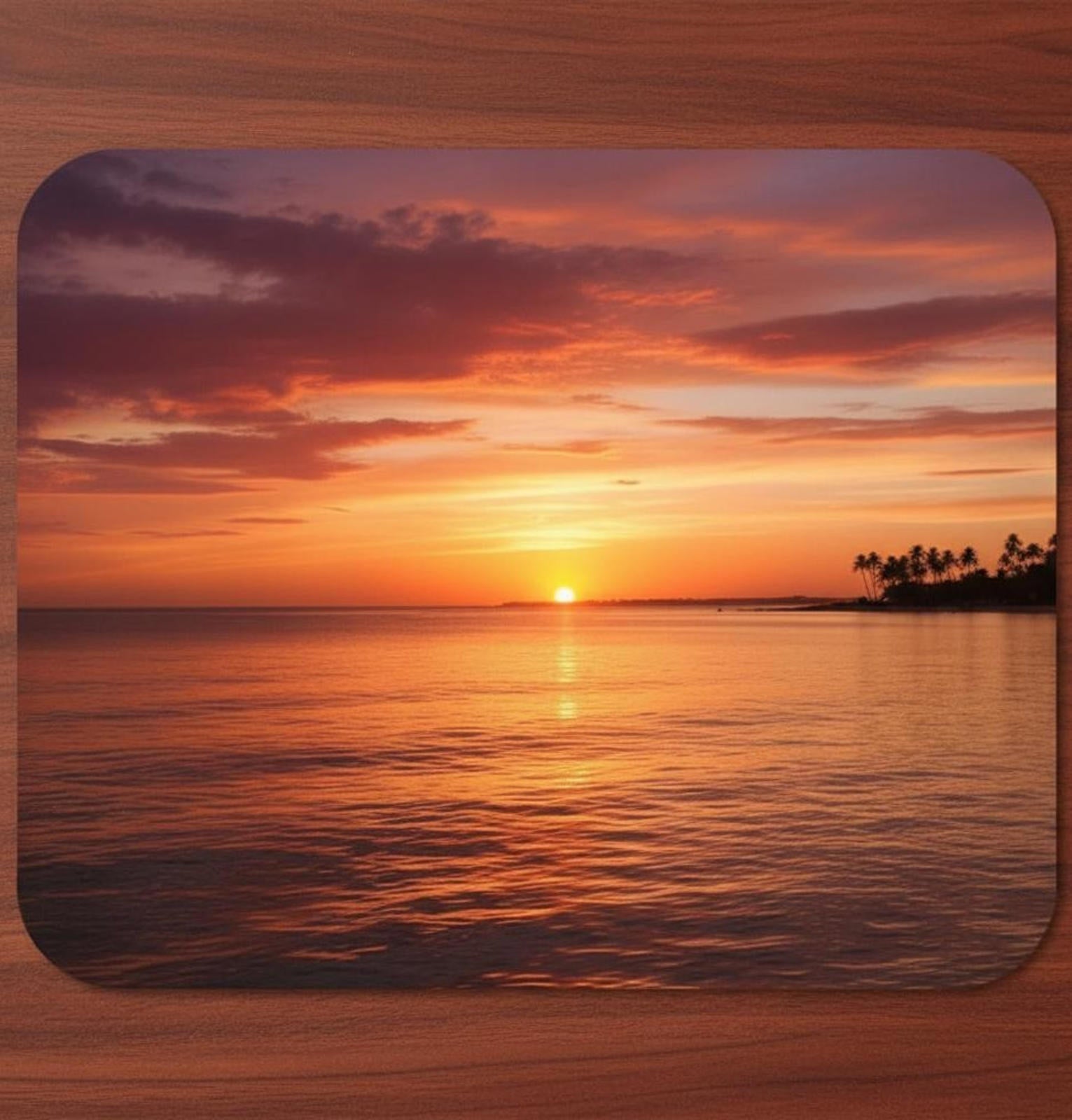 Beautiful Sunset 9.5 x 8 Mouse Pad With Anti-Slip Rubber Backing Made In USA