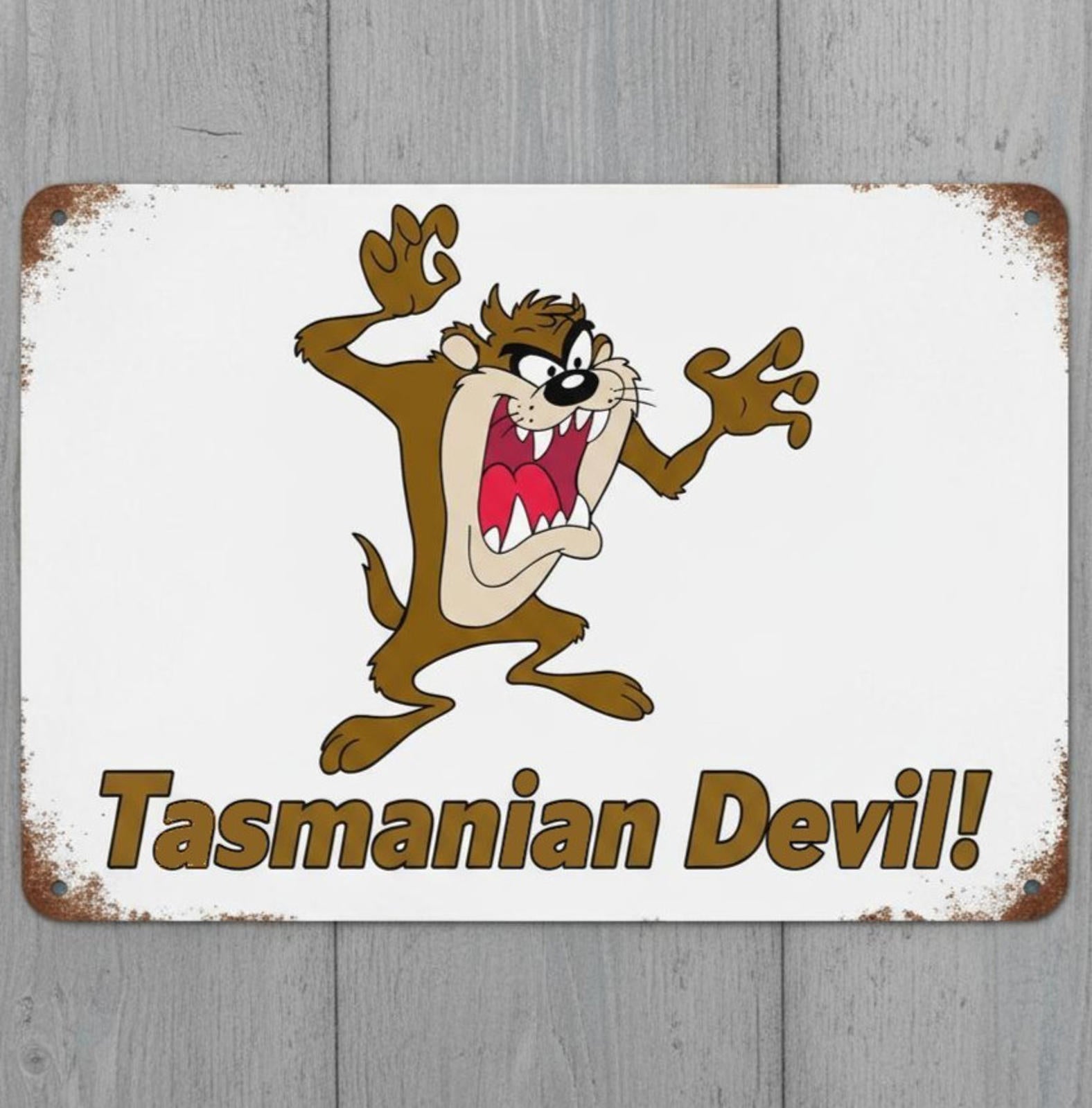 Tasmanian Devil! 8 x 12 Vintage Novelty Metal Sign Made In USA New!