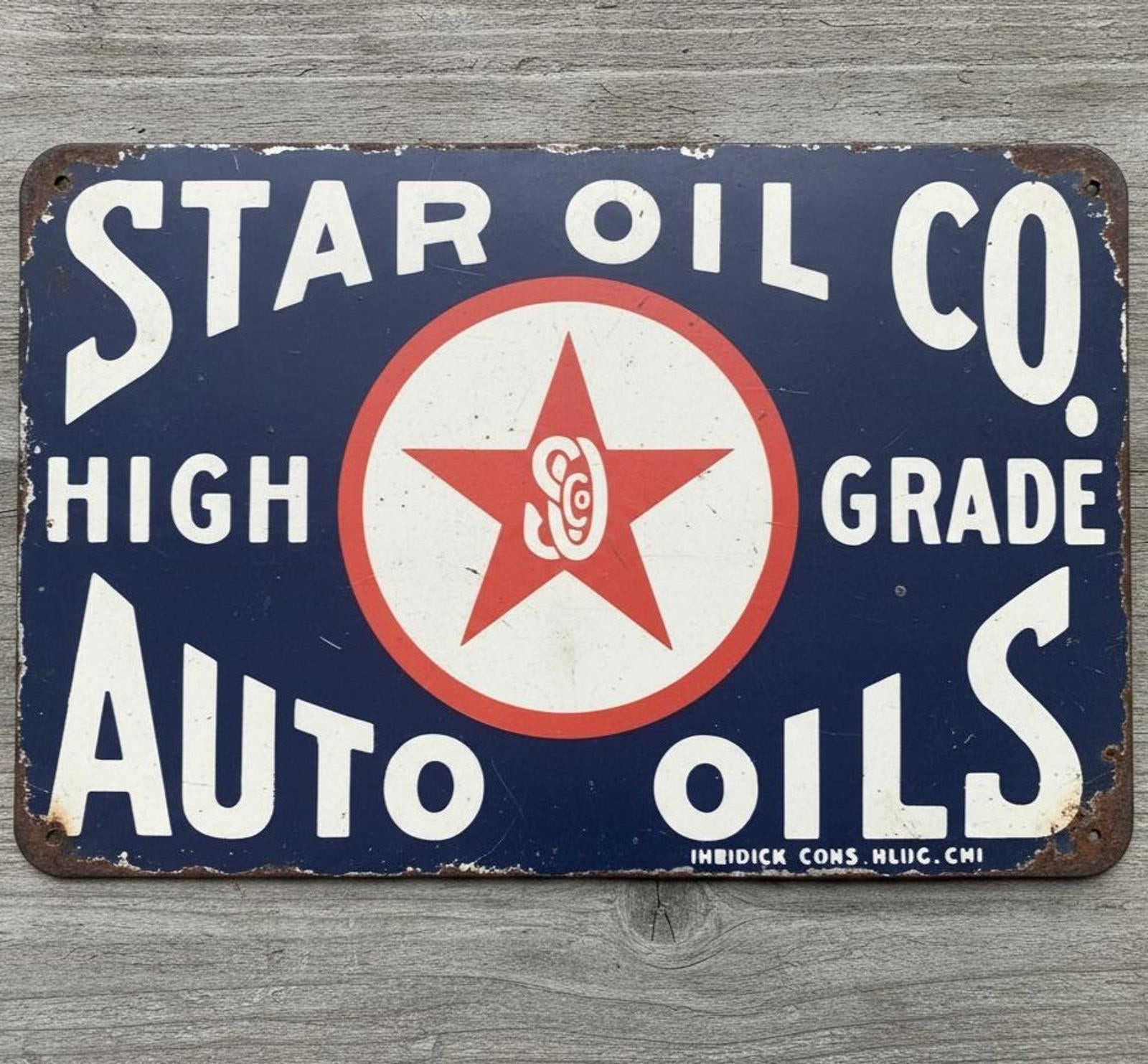 Star Oil Compnay Auto Oils 8 x 12 Vintage Novelty Metal Sign Made In USA New!