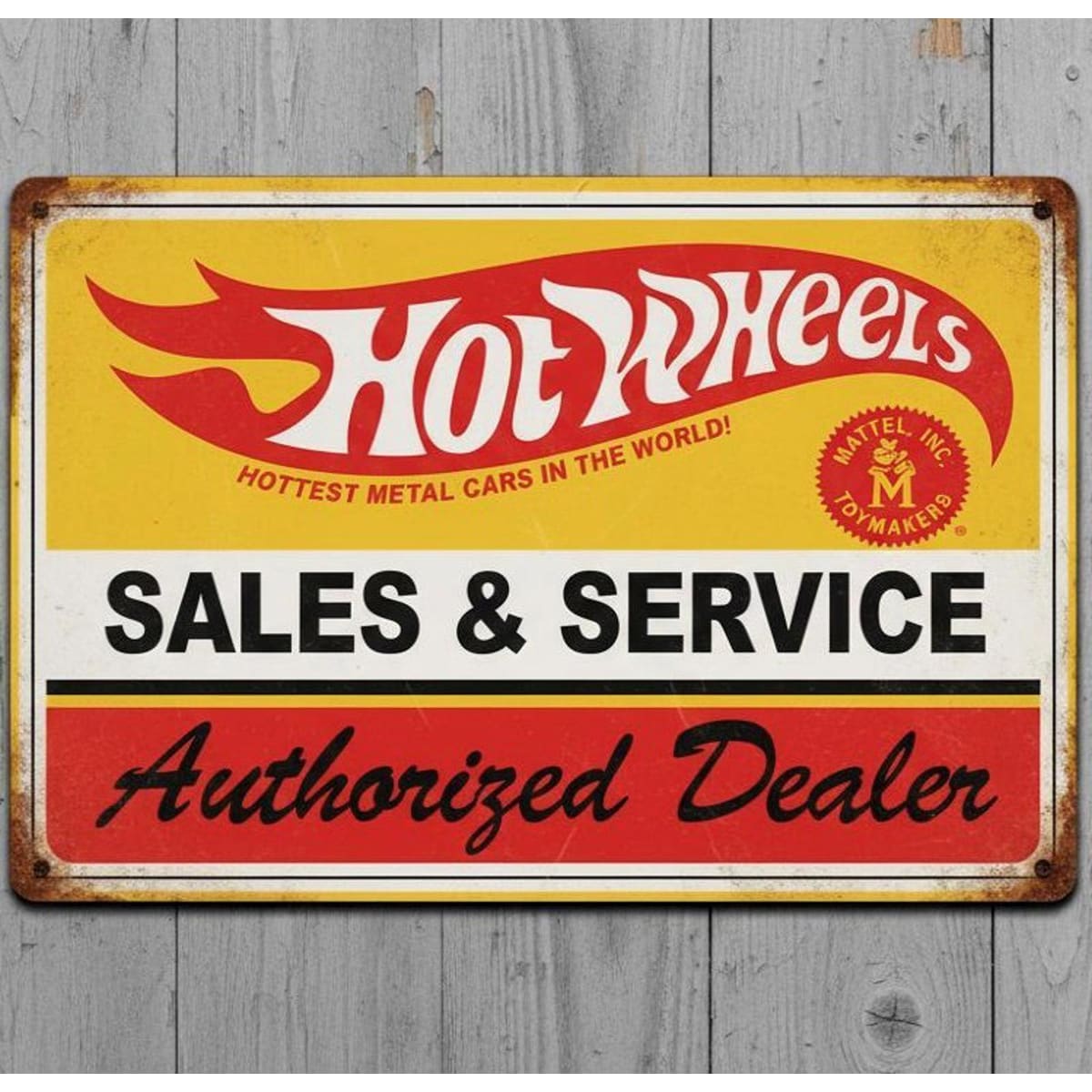 Hot Wheels Rims Signs Hot Wheels Sales & Service 8 x 12 Vintage Novelty Metal Sign Made In U ...