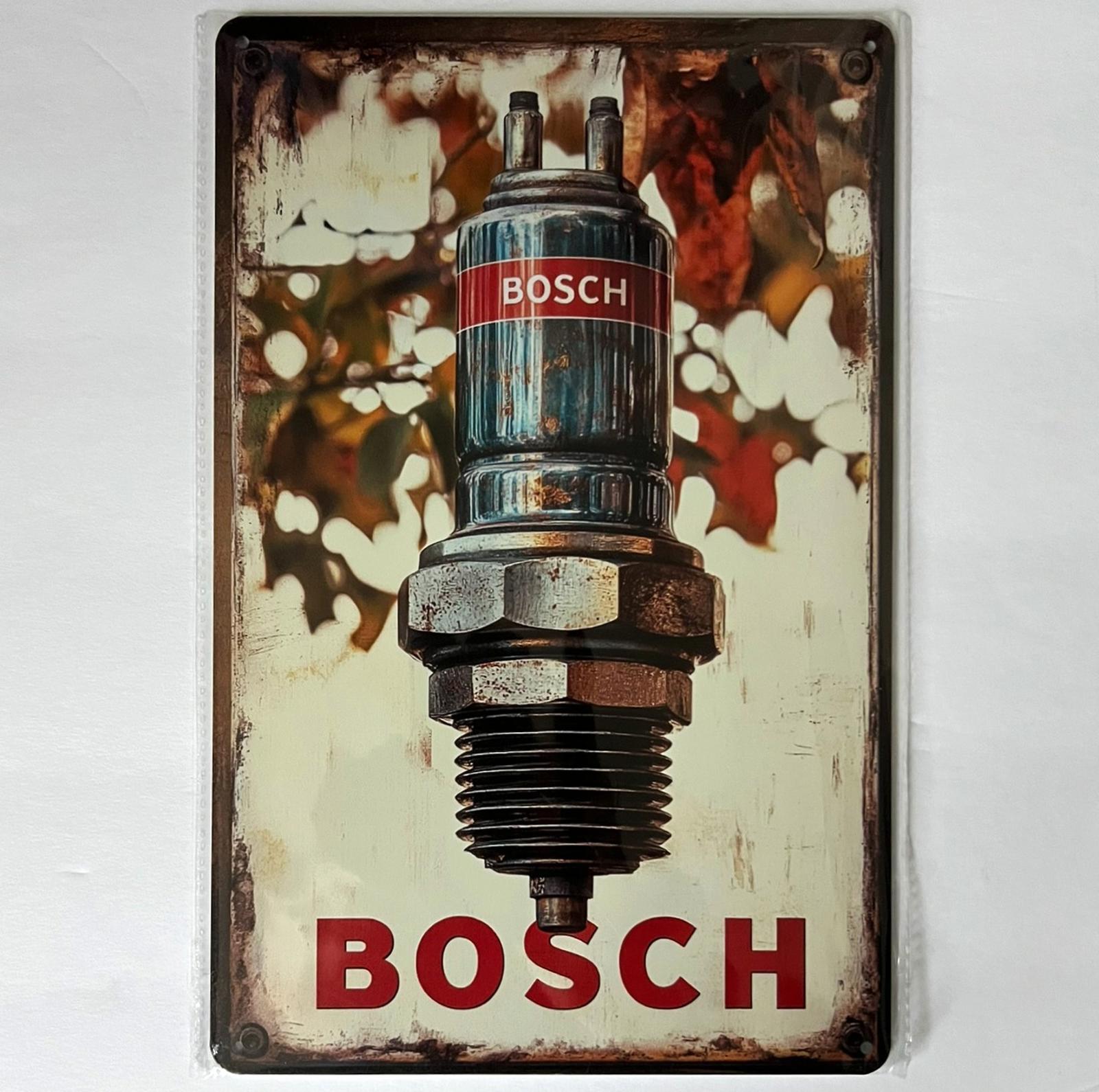 Bosch Spark Plugs 8 x 12 Vintage Novelty Metal Sign Shrink-Wrapped New!