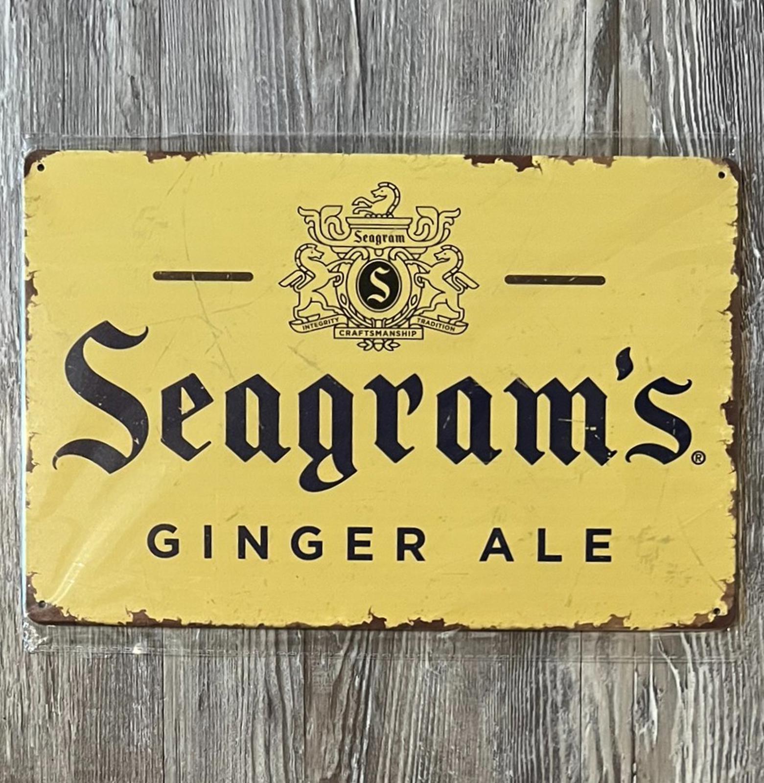 Seagram's Ginger Ale 8 x 12 Novelty Vintage Metal Sign Shrink-Wrapped