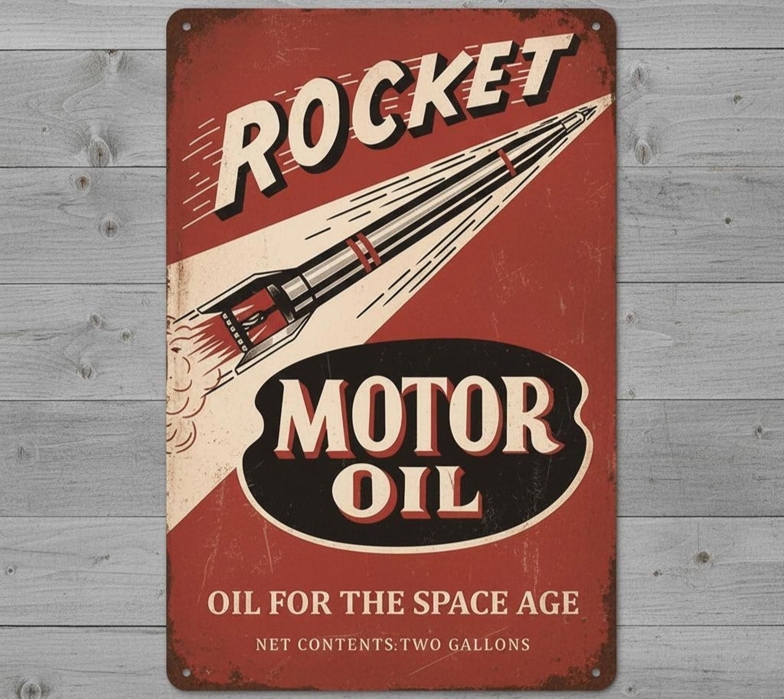 Rocket Motor Oil 8 x 12 Novelty Metal Sign Made In USA New!