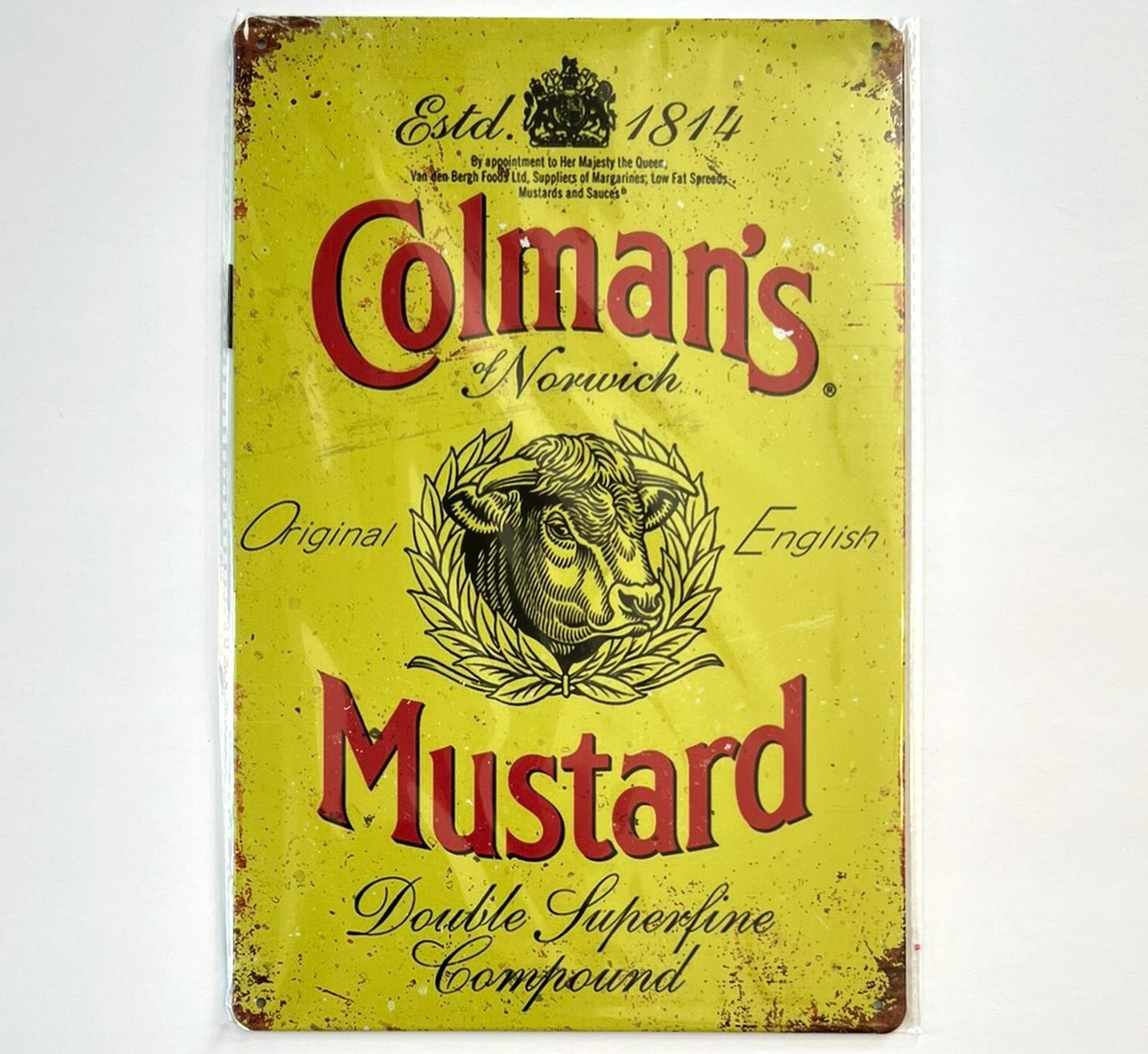 Colman's Mustard 8 x 12 Novelty Metal Sign Shrink-Wrapped New!