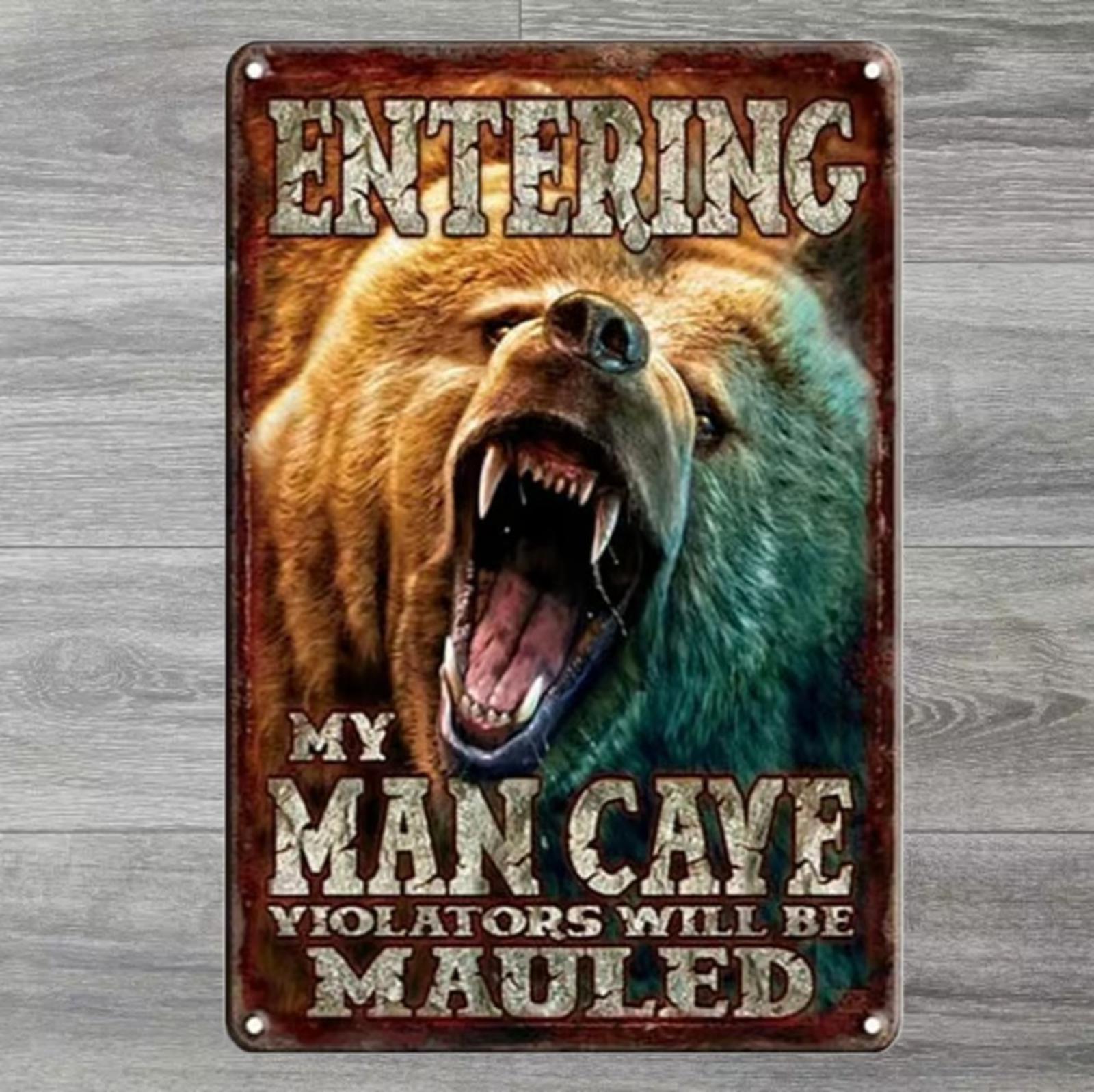 Entering My Man Cave 8 x 12 Novelty Vintage Metal Sign Shrink-Wrapped New!