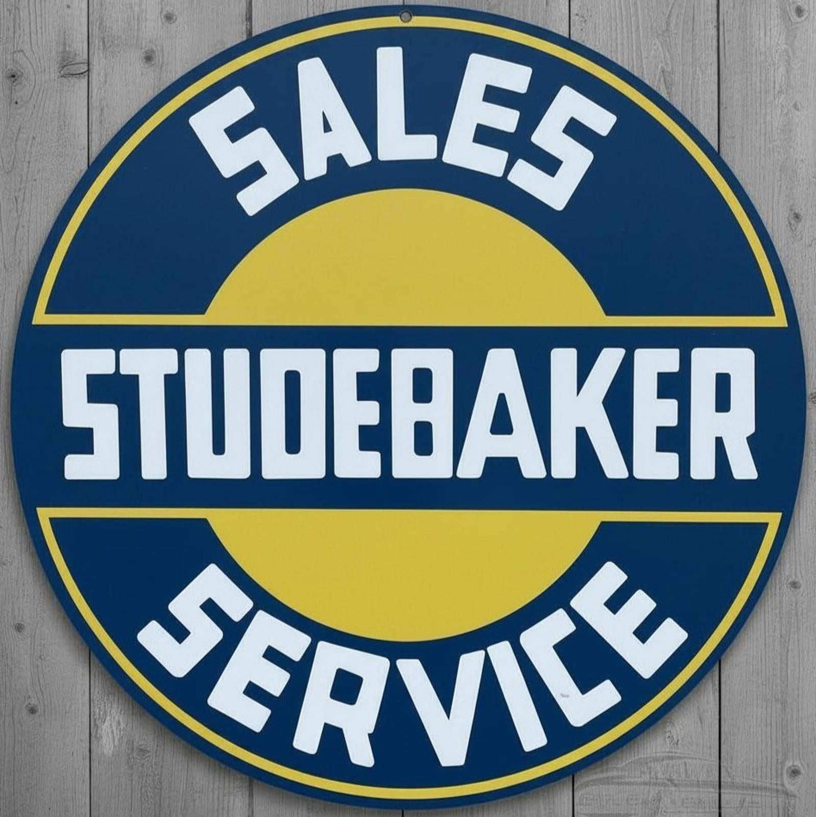 Studebaker Sales & Service 8" Diameter Novelty Metal Sign Made In USA New!