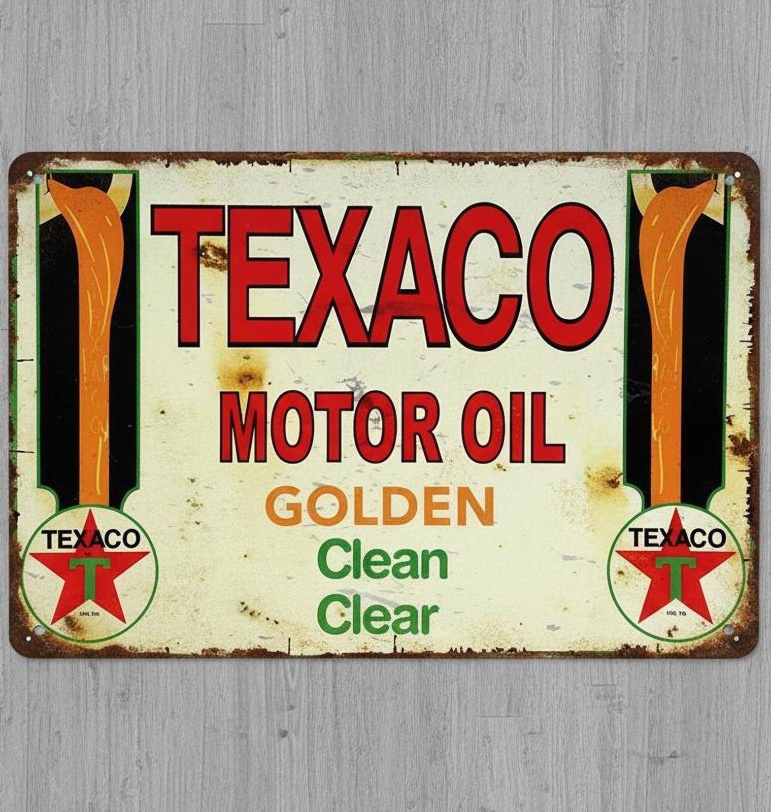 Texaco Motor Oil 8 x 12 Vintage Novelty Metal Sign Made In USA