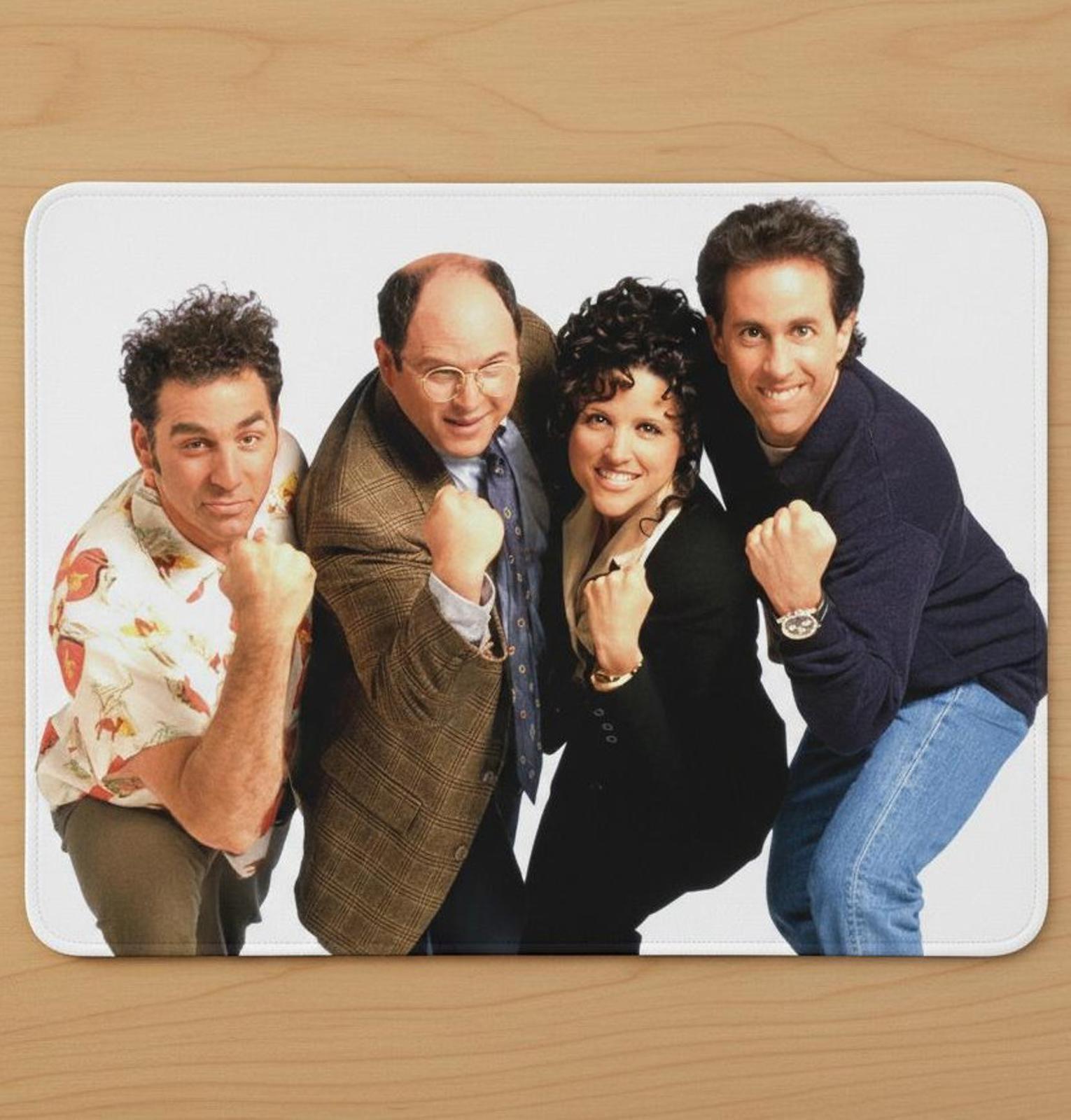 Seinfeld Cast 9.5 x 8 Mouse Pad With Anti-Slip Rubber Backing Made In USA
