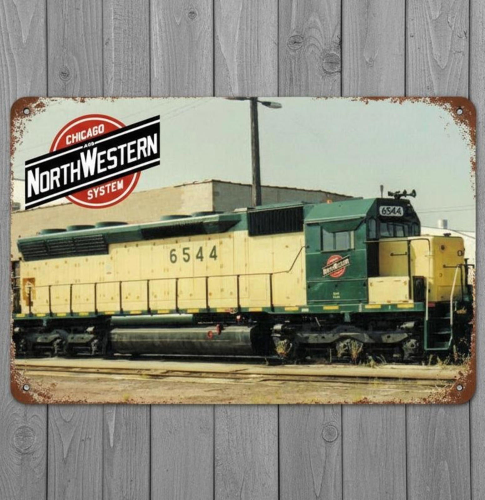 Chicago And Northwern Railroad 8 x 12 Vintage Novelty Metal Sign Made In USA