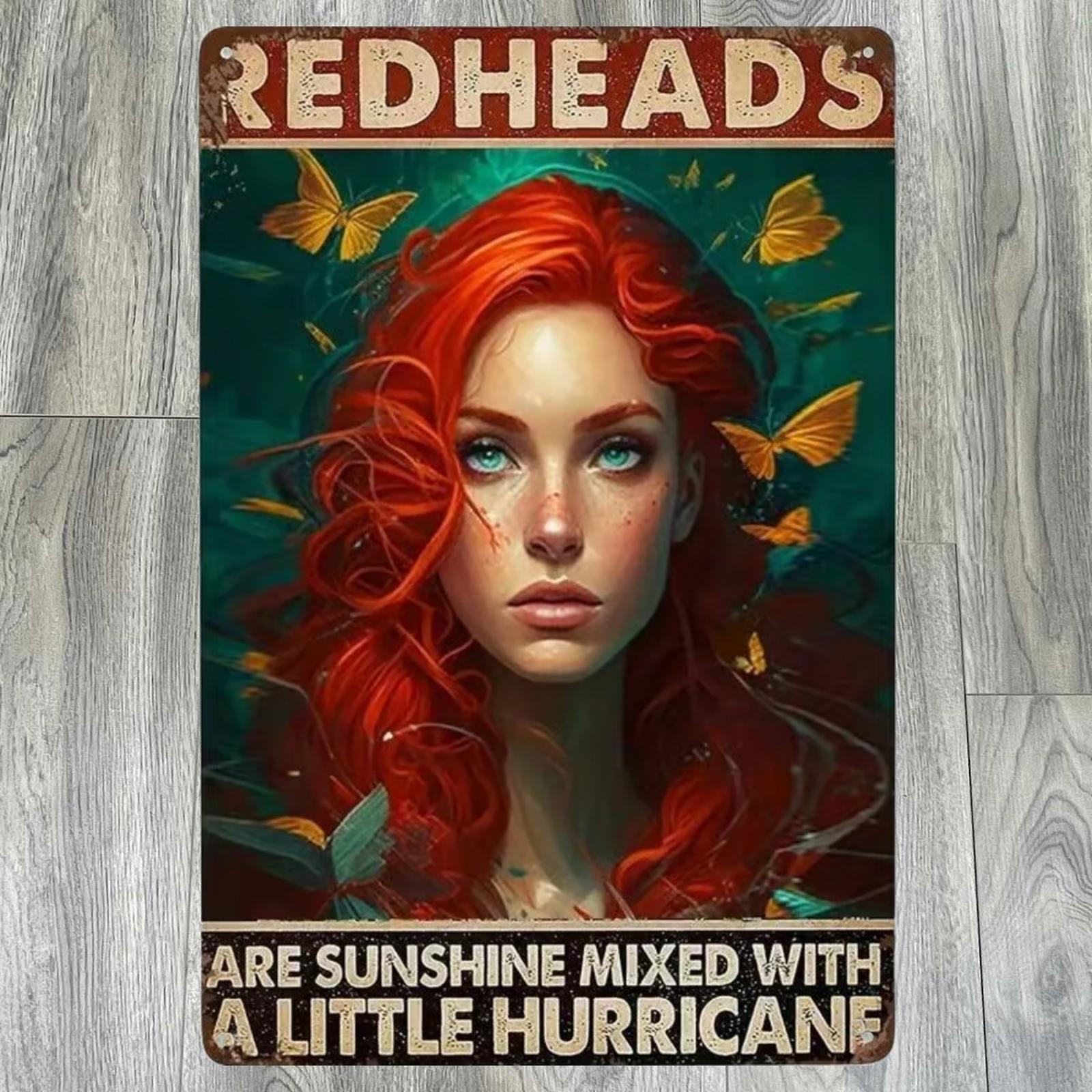 Redheads Are Sunshine Mixed With A Little Hurricane 8 x 12 Novelty Metal Sign
