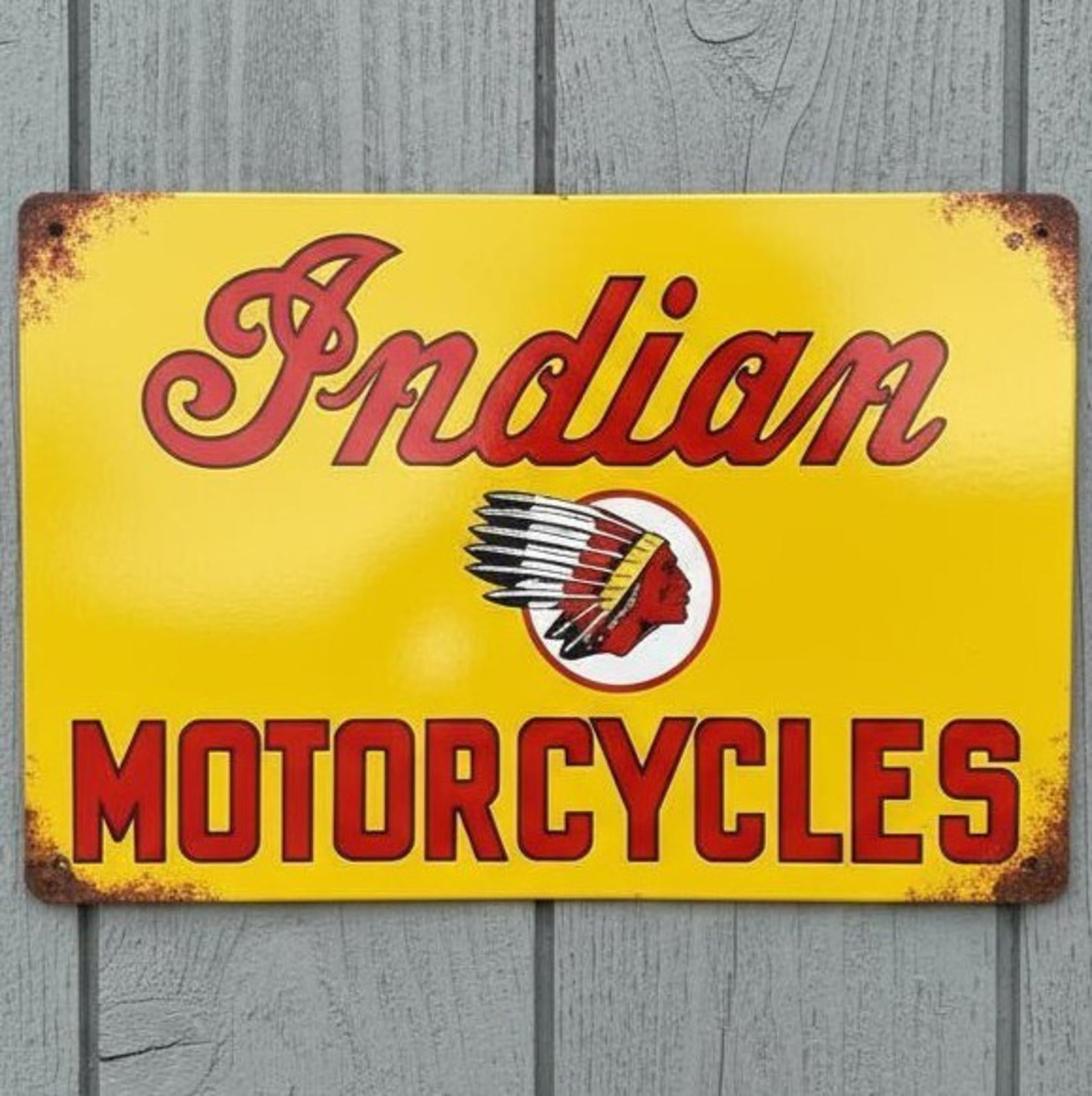 Indian Motorcycles 8 x 12 Vintage Novelty Metal Sign Made In USA