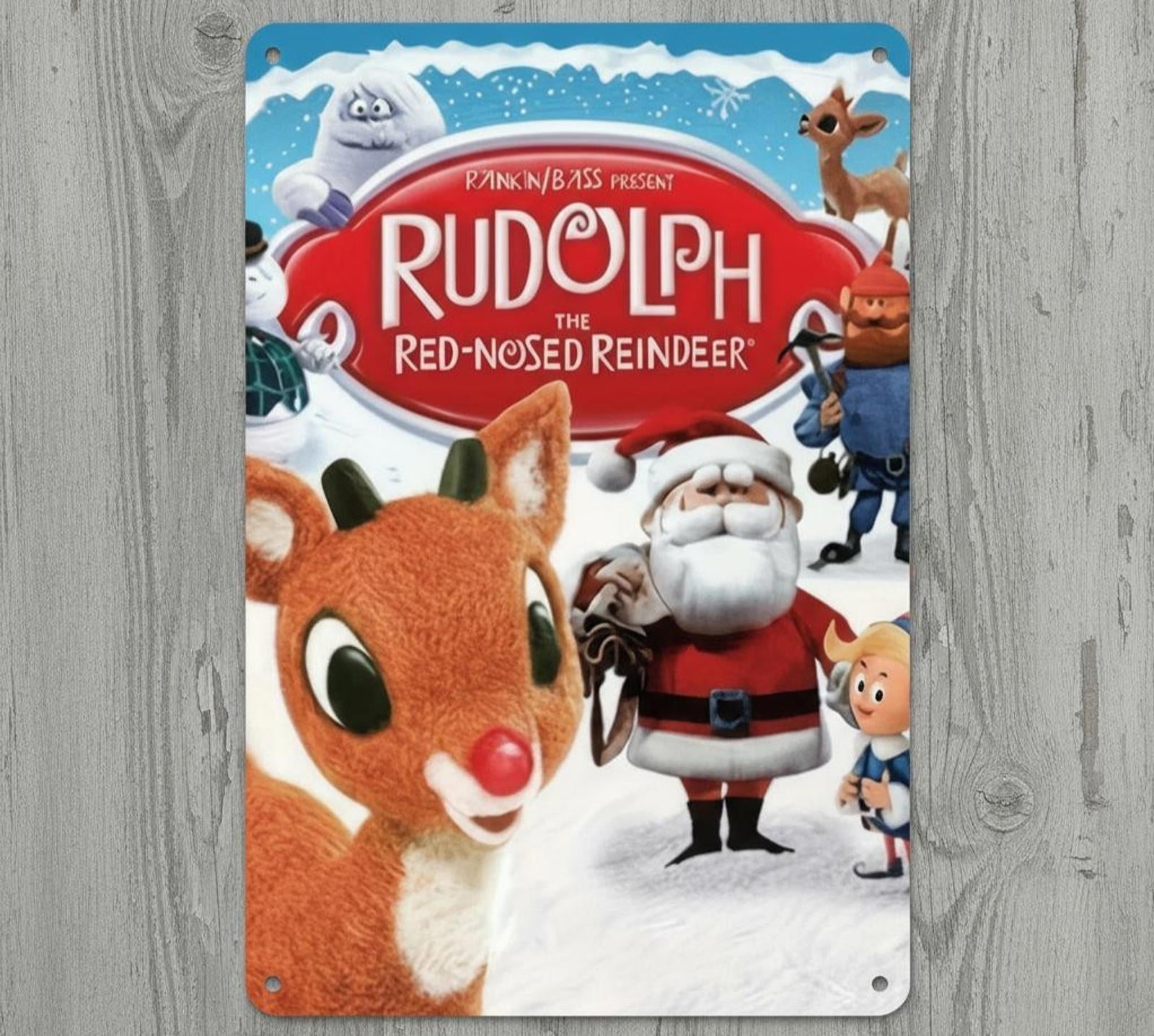 Rudolph The Red-Nosed Reindeer 8 x 12 Novelty Metal Sign New!