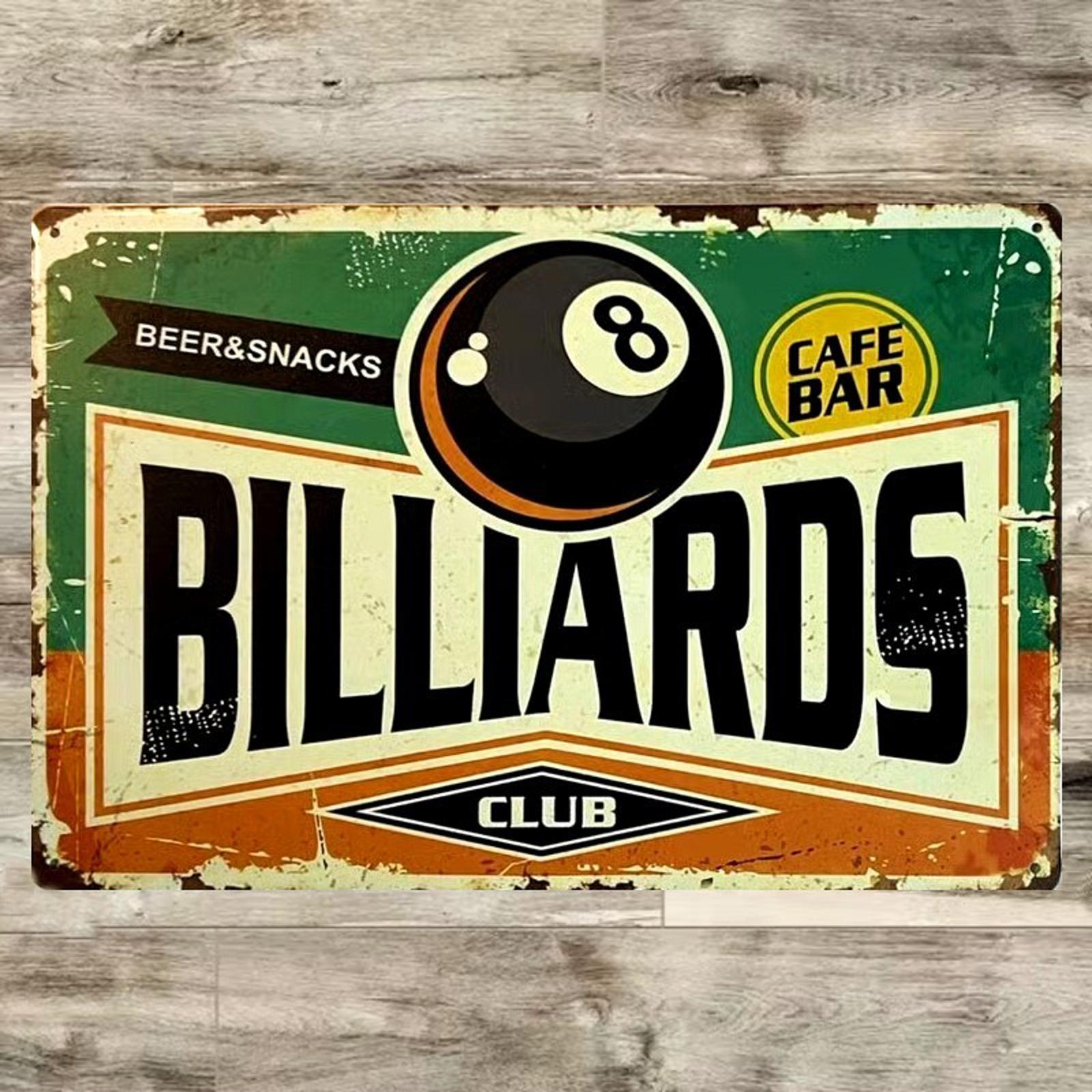 Billiards 8 x 12 Novelty Metal Sign New Shrink-wrapped