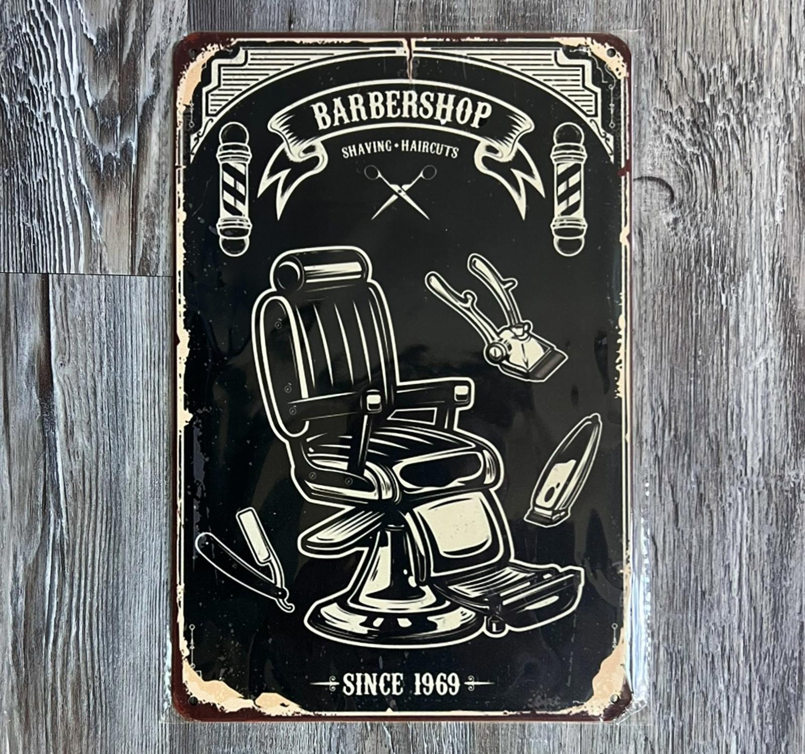 Barbershop Since 1969 8 x 12 Vintage Novelty Metal Sign New!