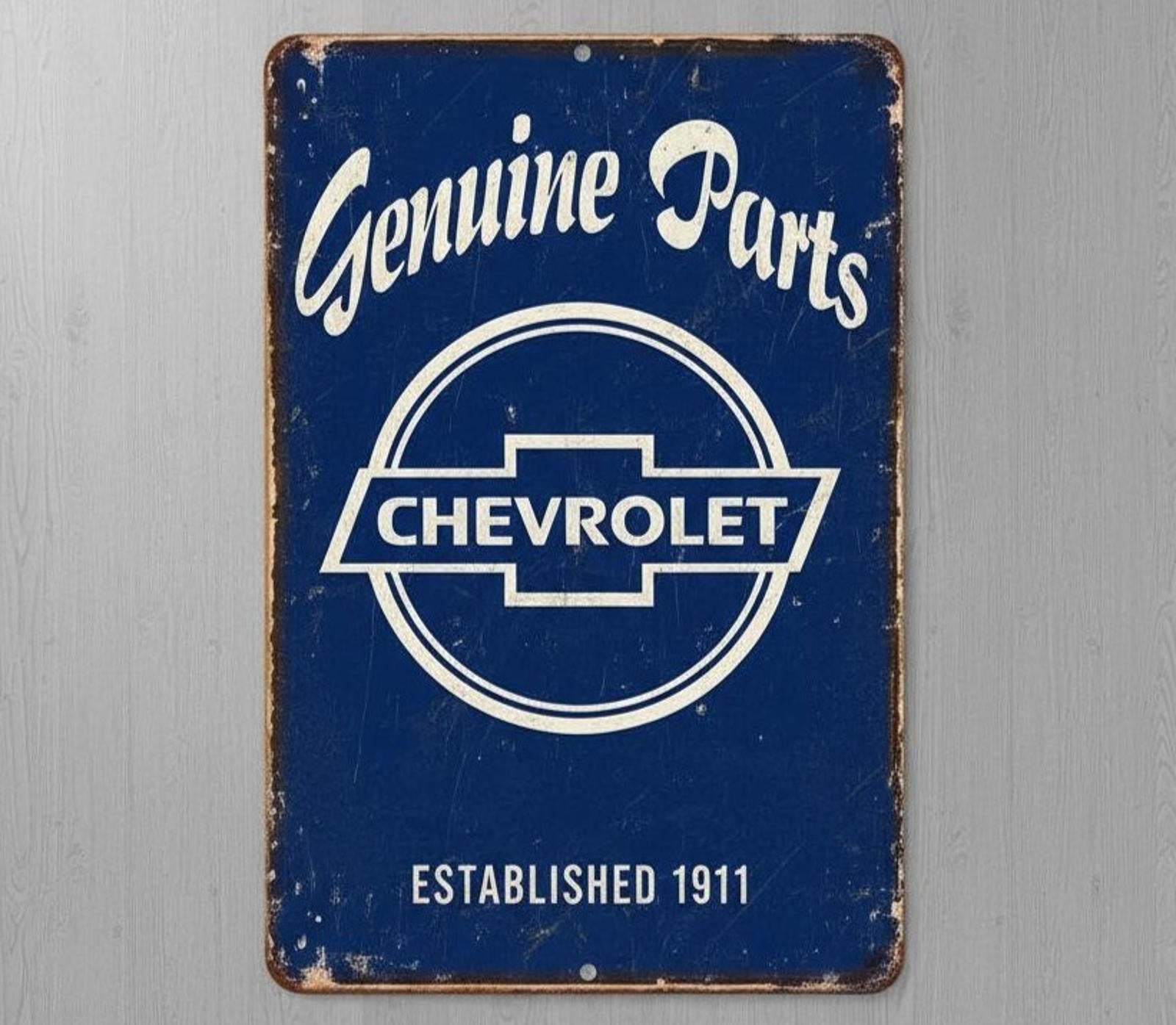 Chevrolet Genuine Parts Est. 1911 8 x 12 Novelty Metal Sign Shrink-Wrapped New!