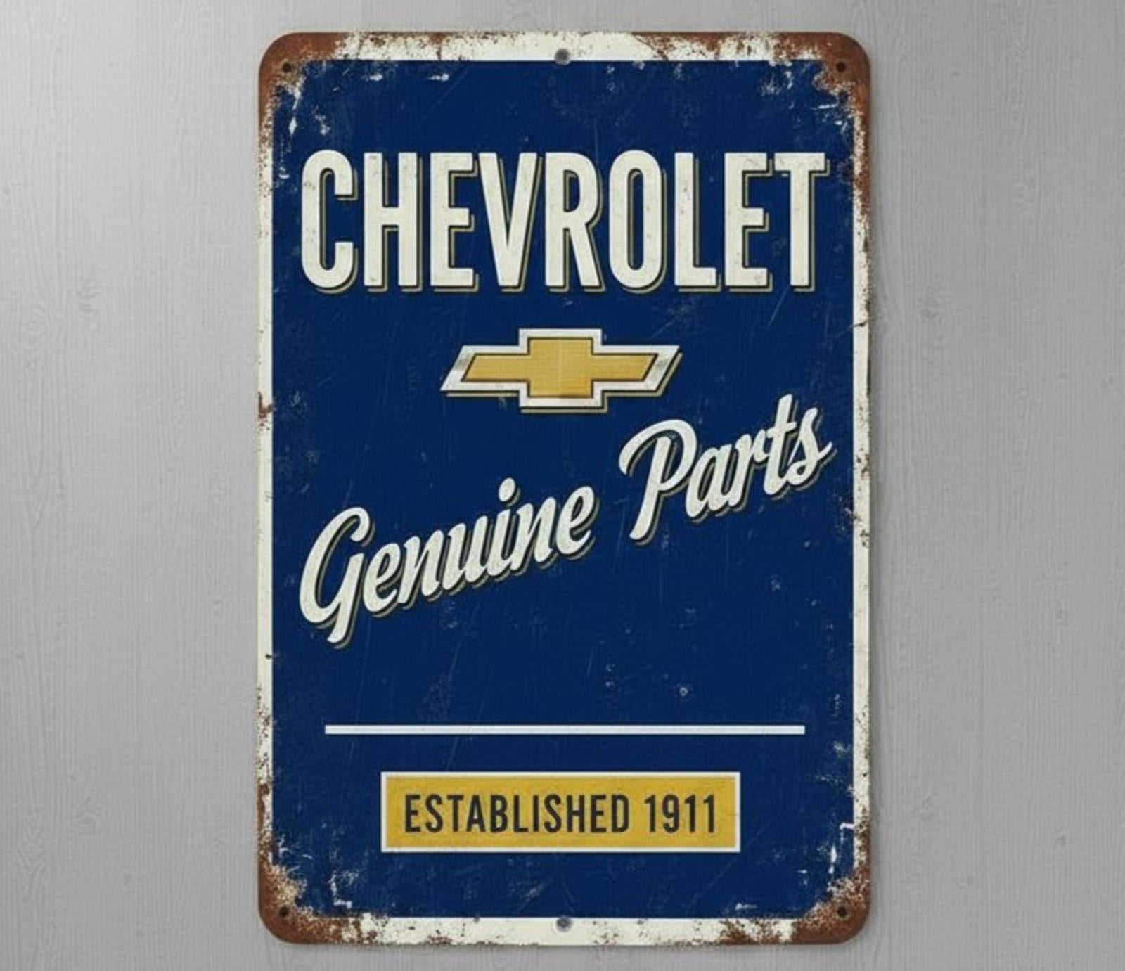 Chevrolet Genuine Parts Est. 1911 8 x 12 Novelty Metal Sign Shrink-Wrapped New!