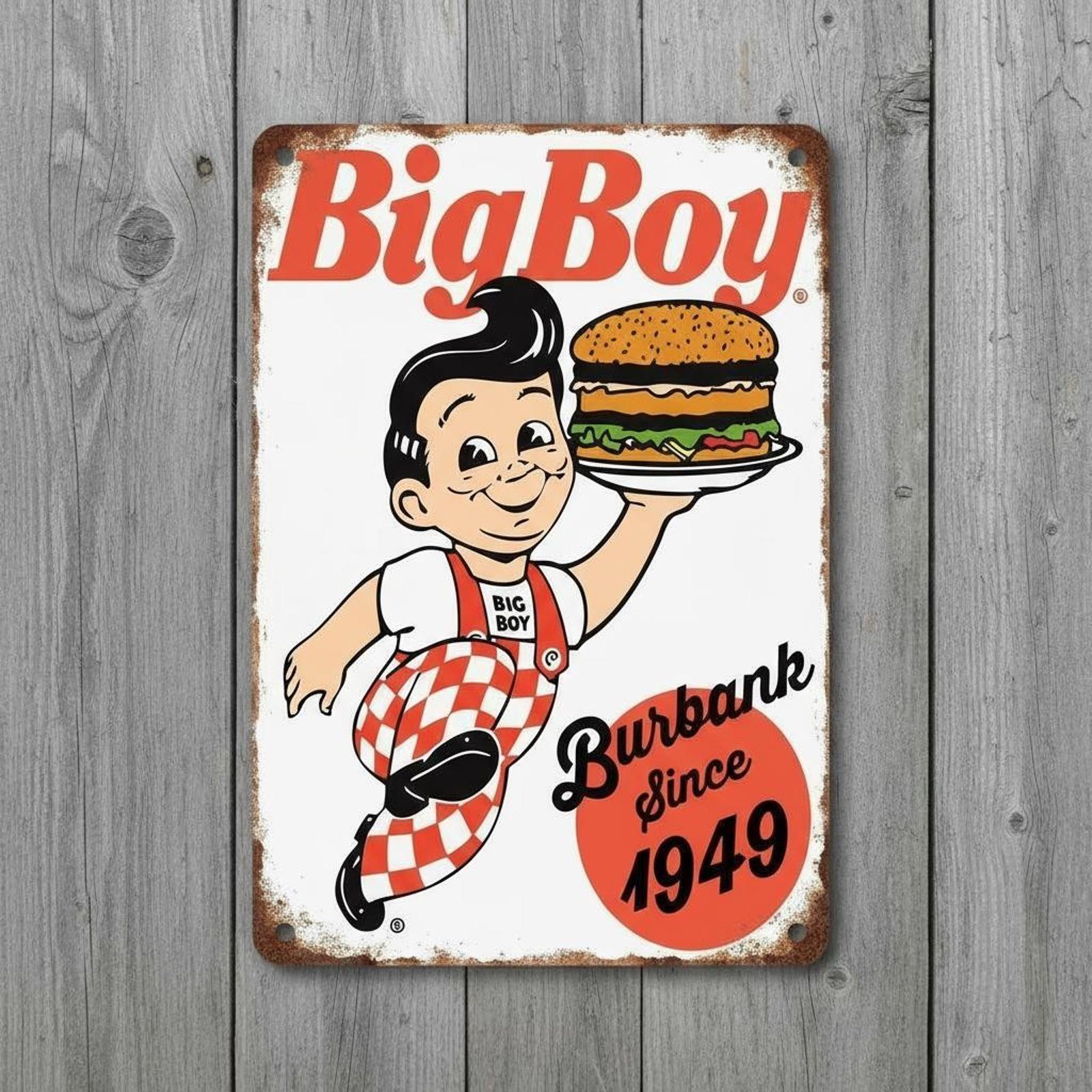 Big Boy Burbank Since 1949 8 x 12 Novelty Vintage Metal Sign Shrink-wrapped New!