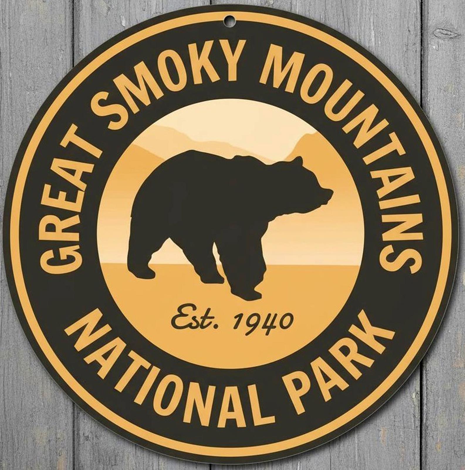 Great Smoky Mountains National Park 8" Diameter Novelty Metal Sign Made In USA