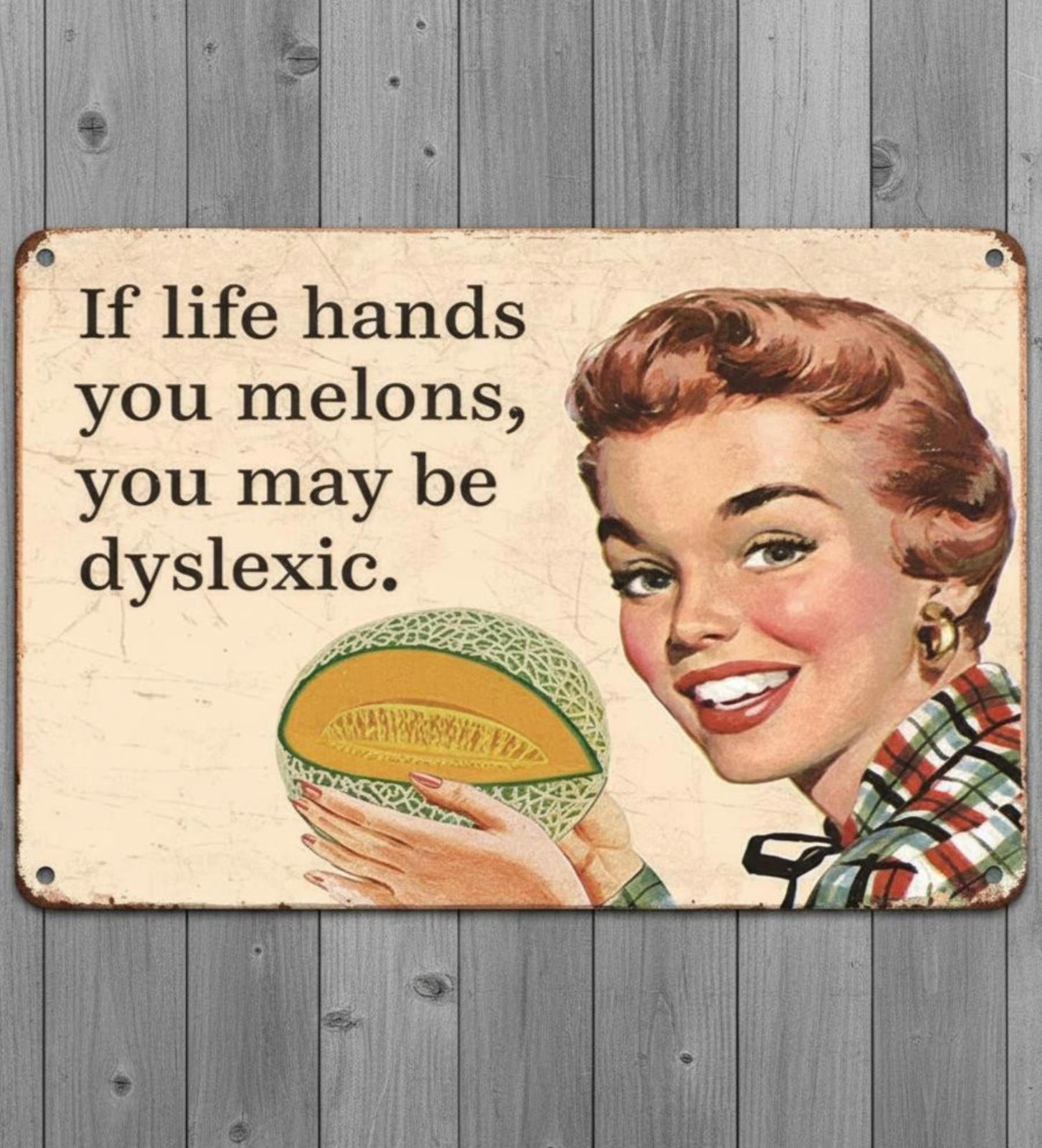 If Life Hands You Melons 8 x 12 Novelty Metal Sign Made In USA!